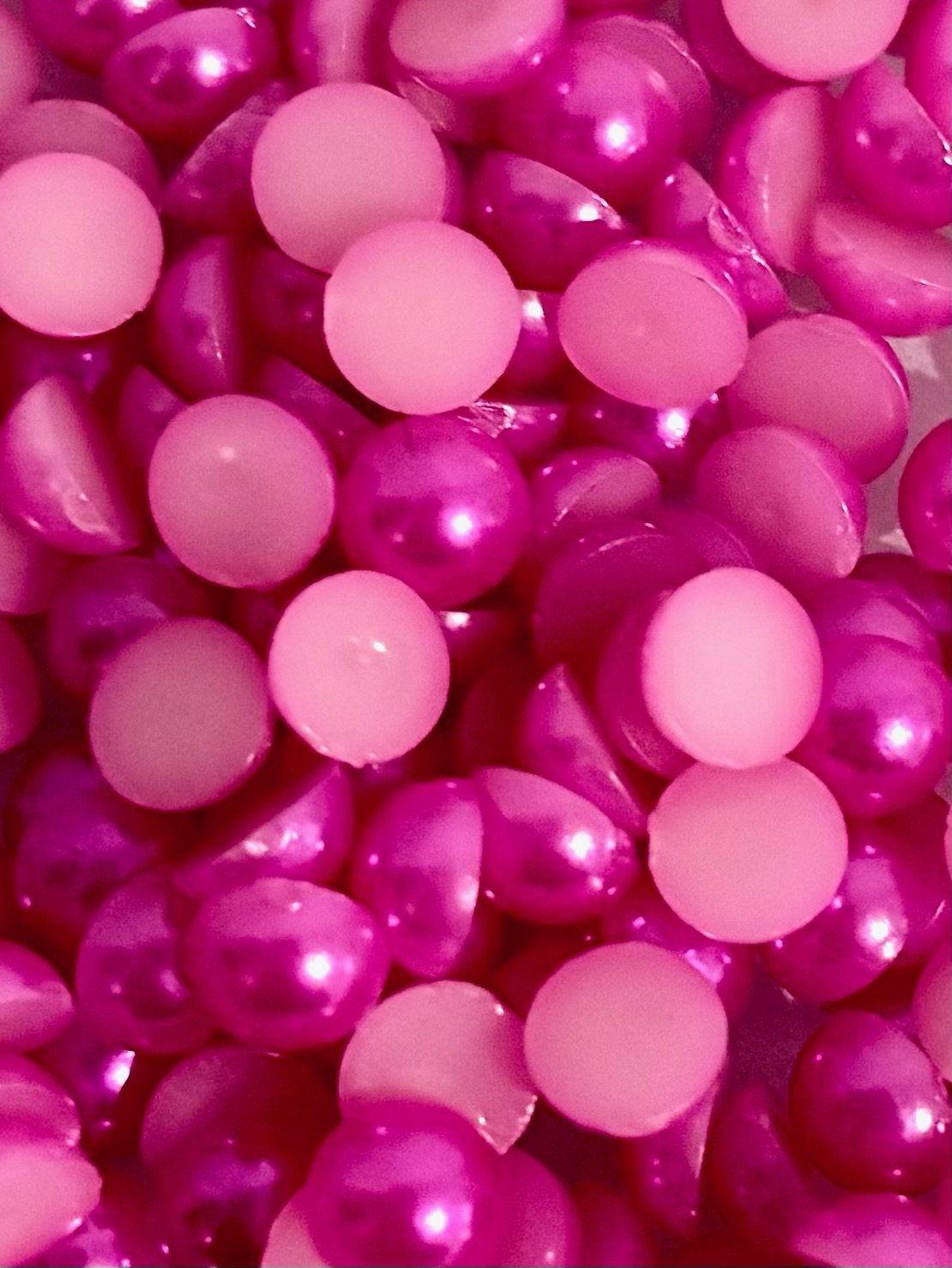 Fuchsia Flatback Pearls