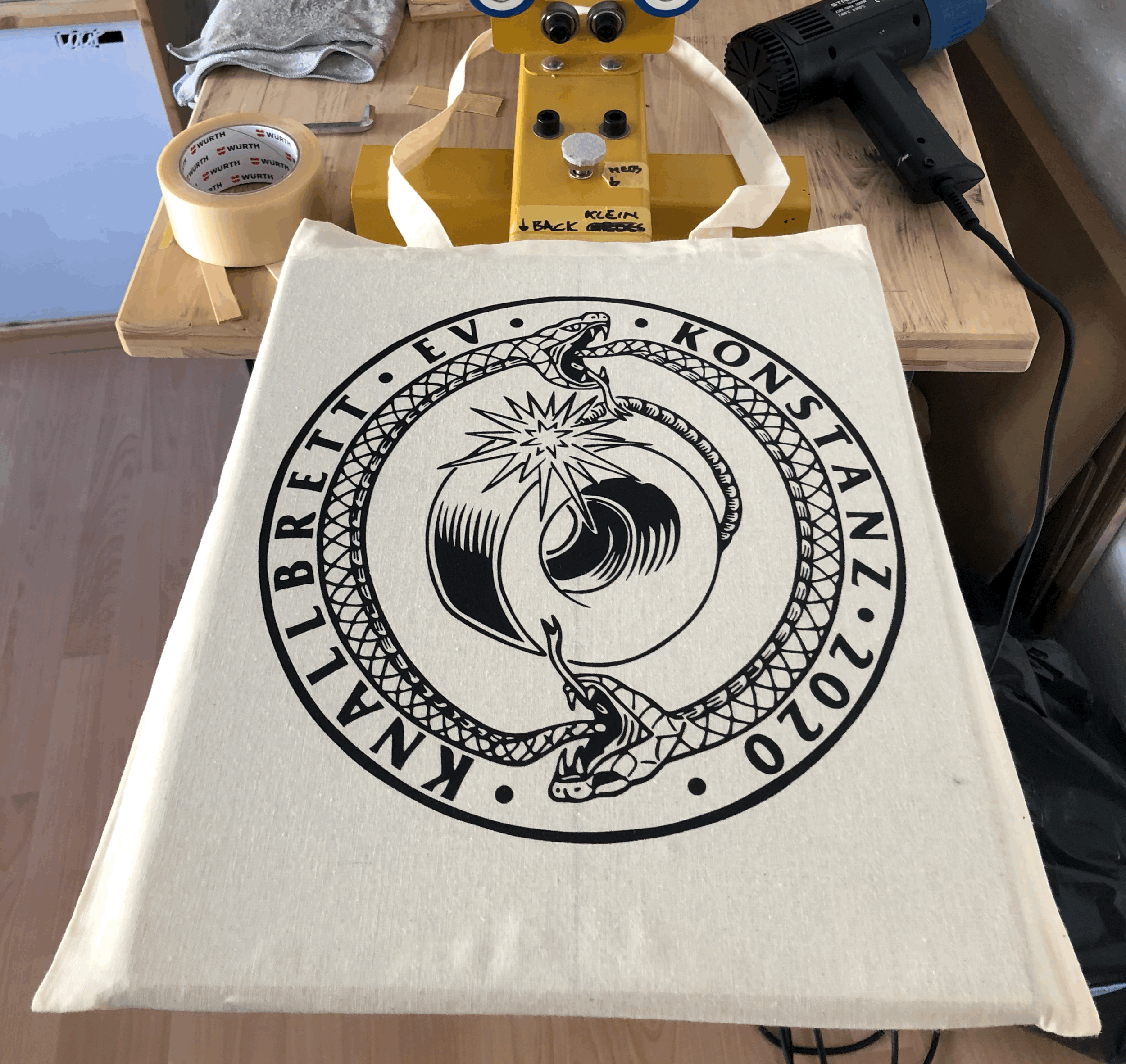 Knallbrett Stofftasche
