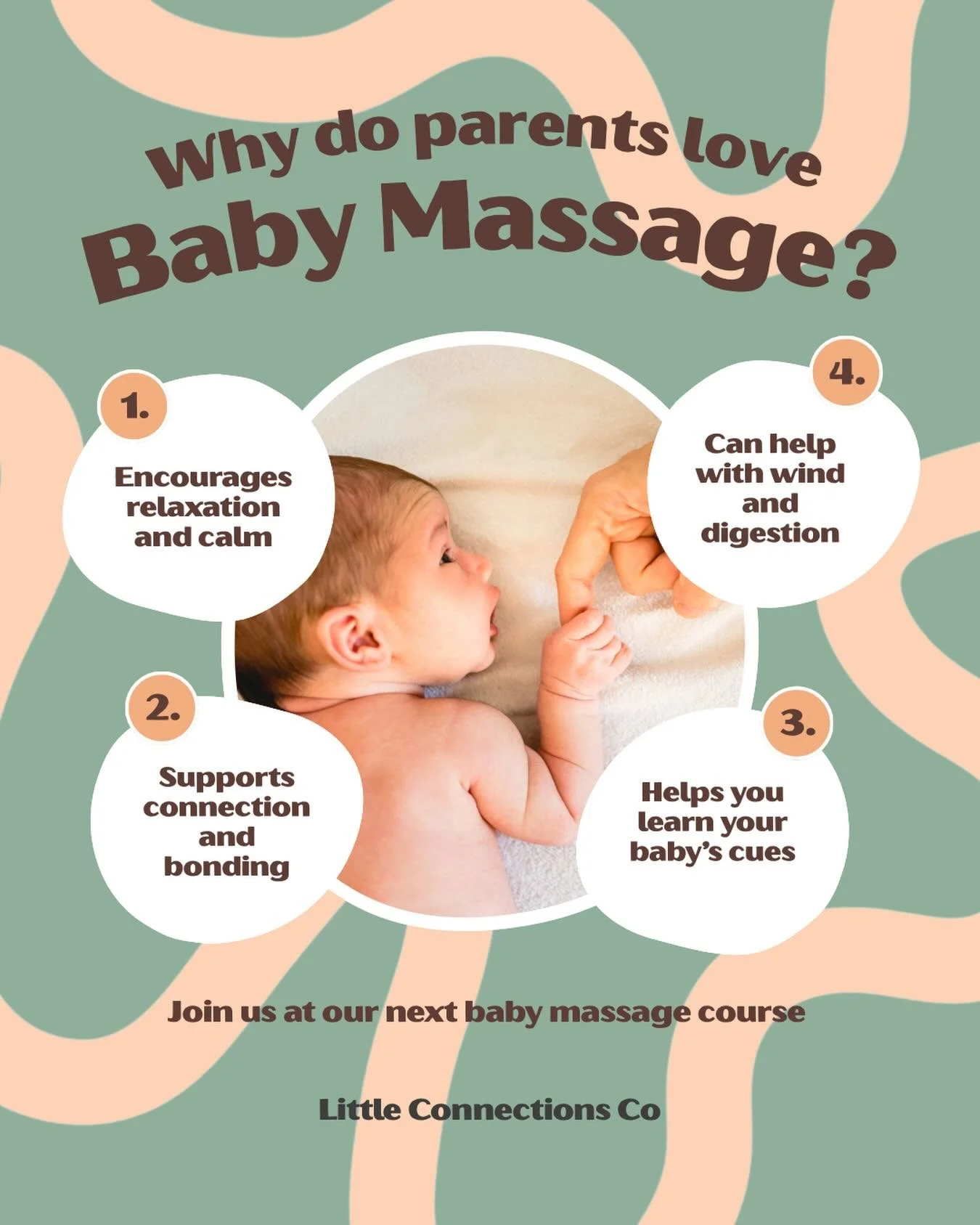 Baby massage is about so much more than learning a few massage strokes 🤍

It&rsquo;s a chance to slow down, tune into your baby, and enjoy some dedicated one-on-one time together.

Alongside the many benefits for babies, parents often tell me they l