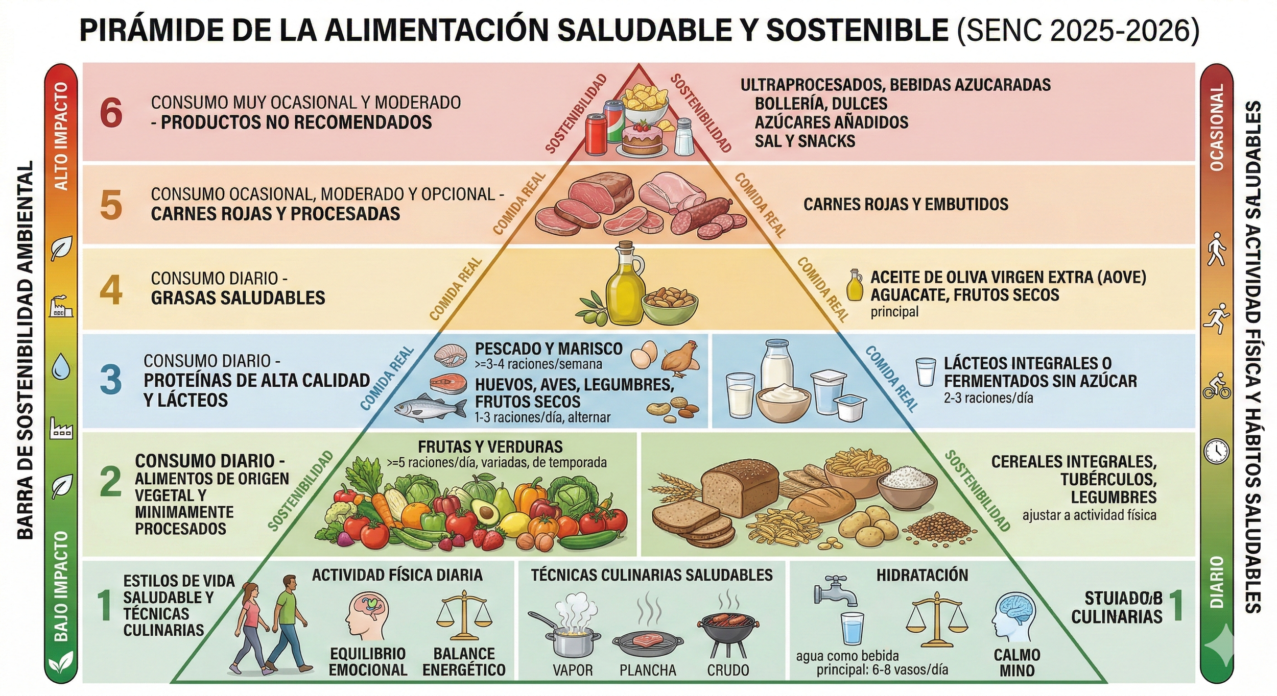 Nueva pirámide alimentaria: qué ha cambiado y qué recomiendan ahora los expertos