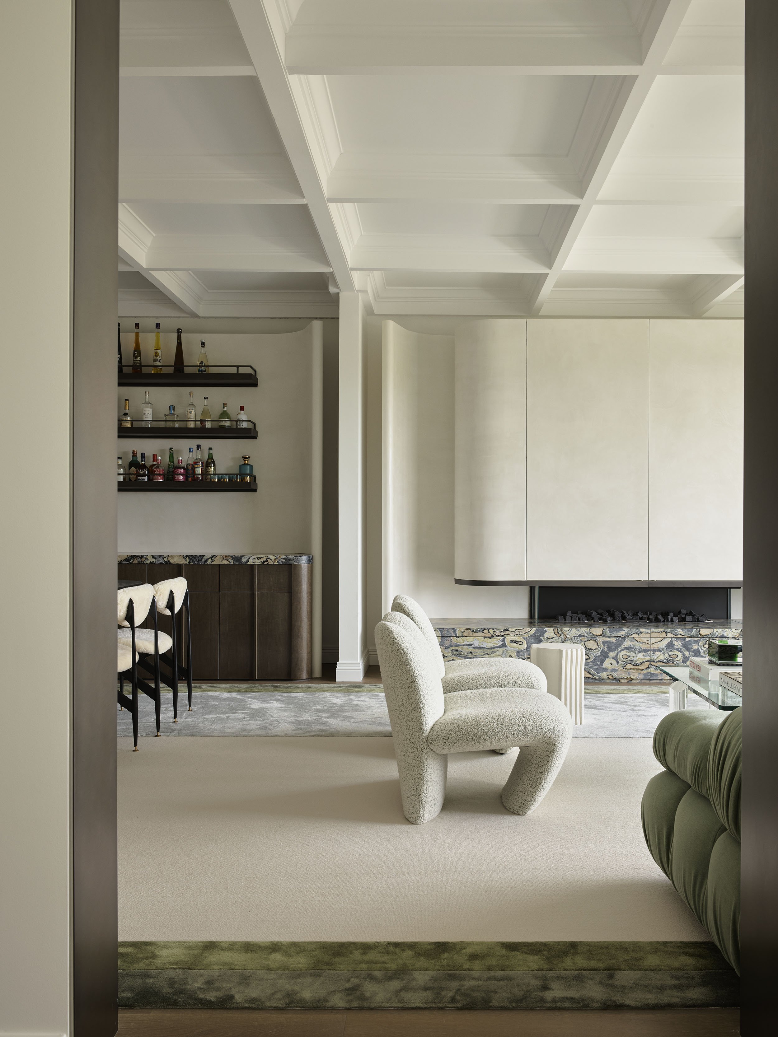 Living, fireplace, Boronia Road, Bellevue Hill