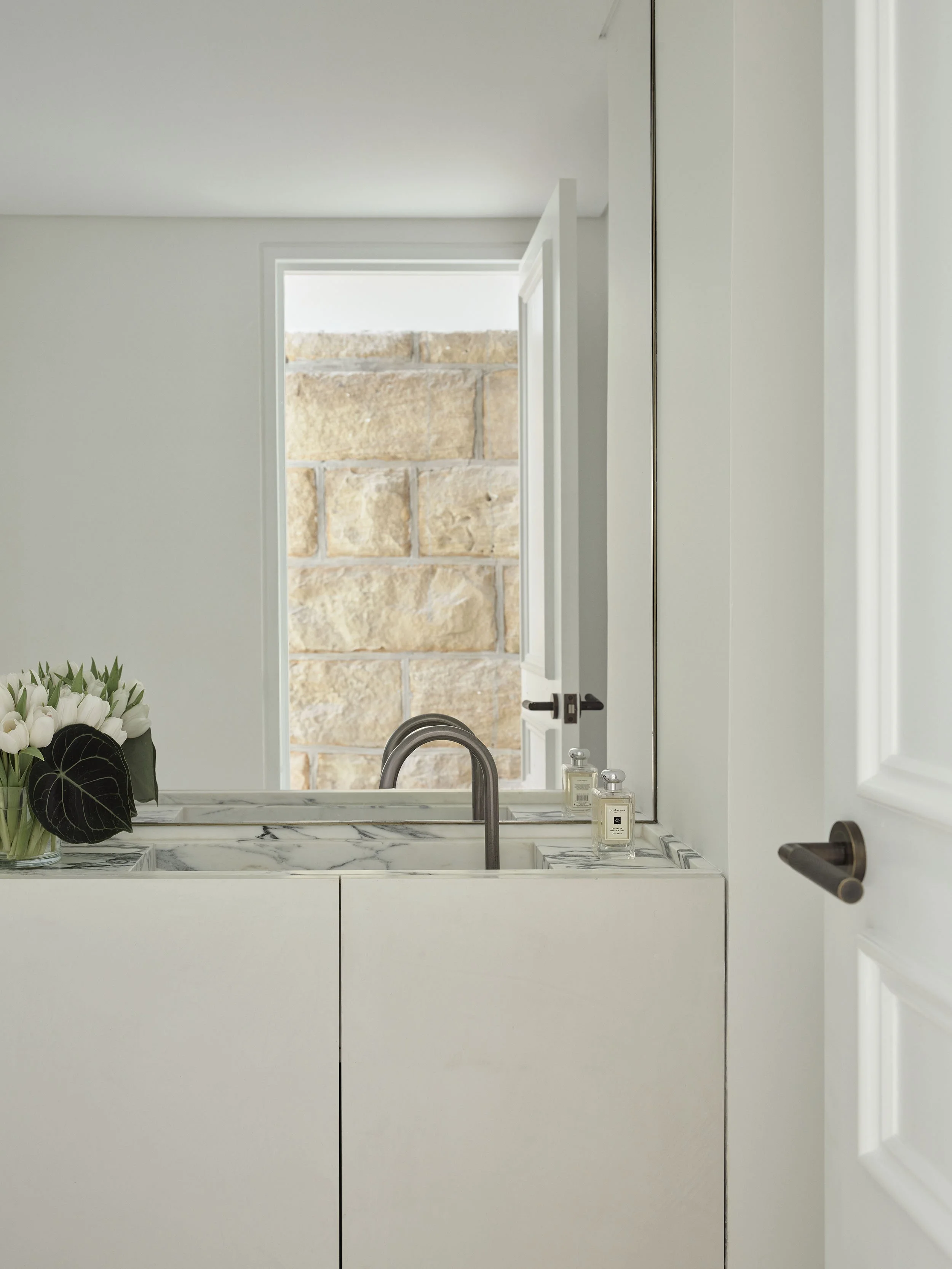 Ensuite, marble vanity, Boronia Road, Bellevue Hill