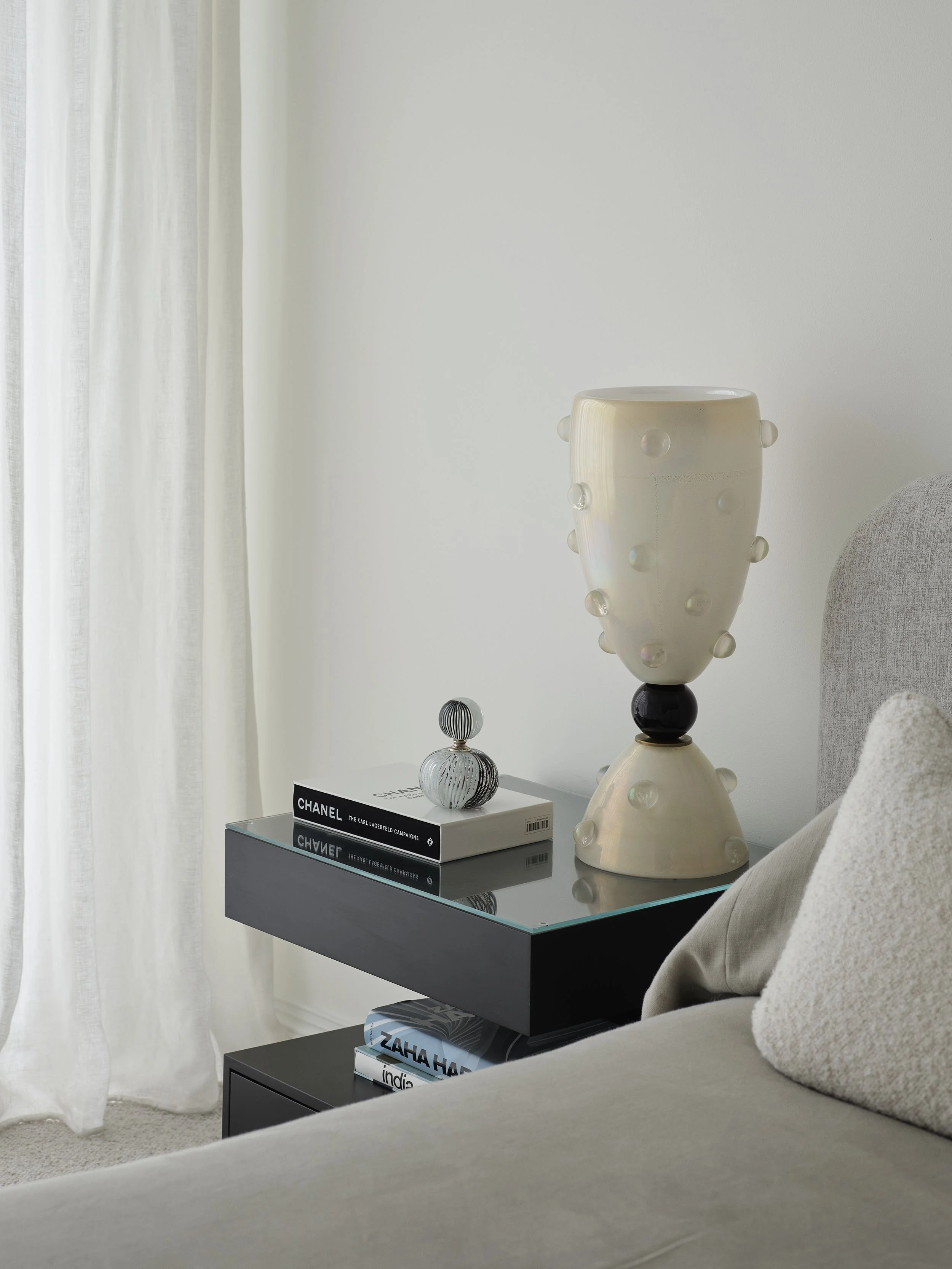 Guest bedroom, bedside styling, Boronia Road, Bellevue Hill