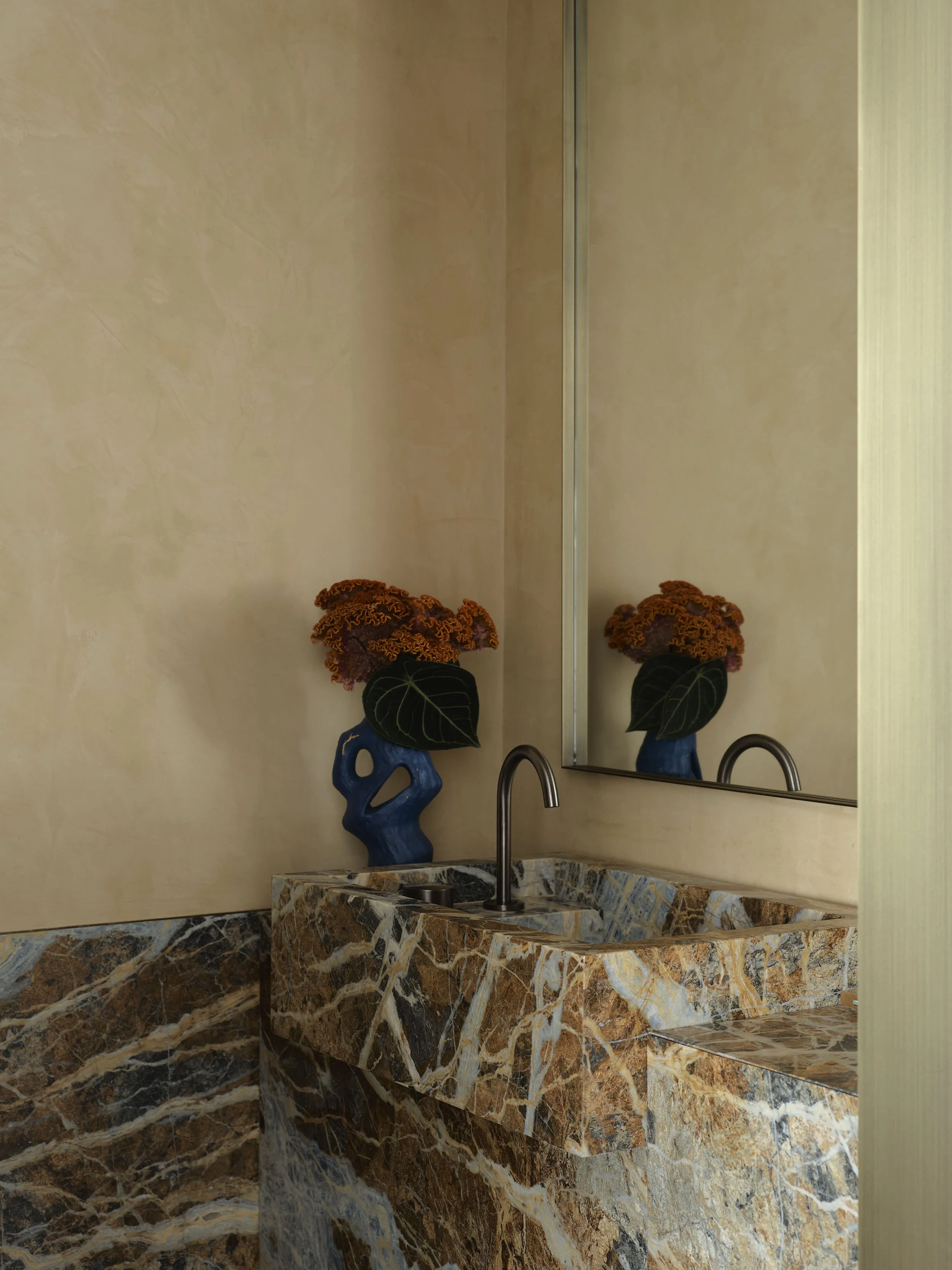 Powder room, marble vanity, Boronia Road, Bellevue Hill