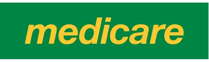 Medicare logo with green background and yellow text