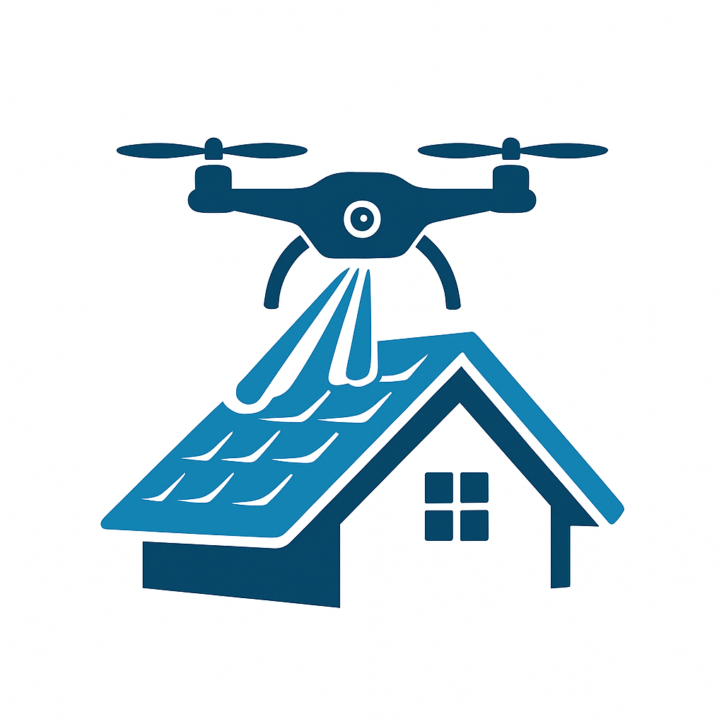 Un drone volant au-dessus d'une maison équipée de panneaux solaires sur le toit.