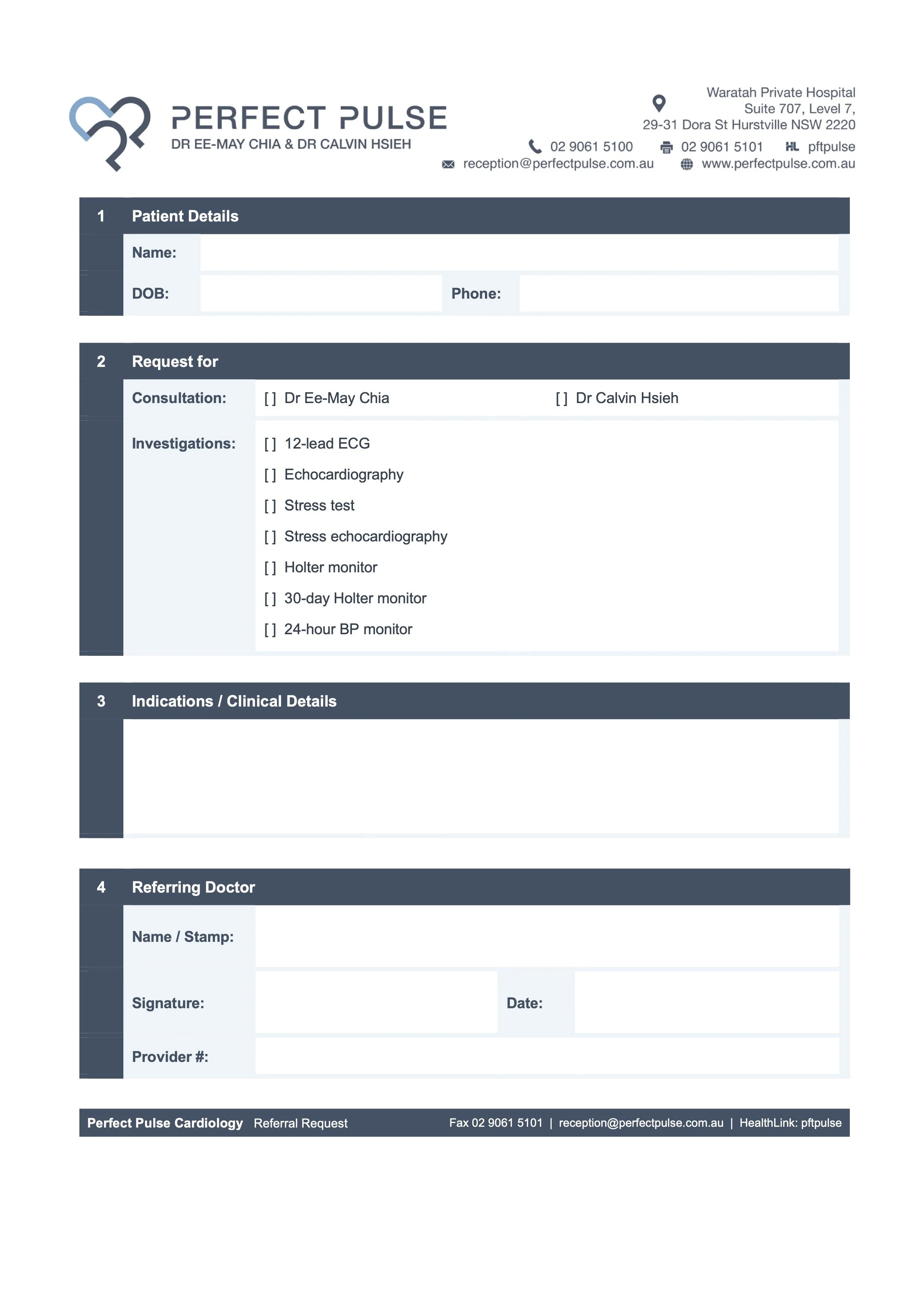 Referral pad for Perfect Pulse
