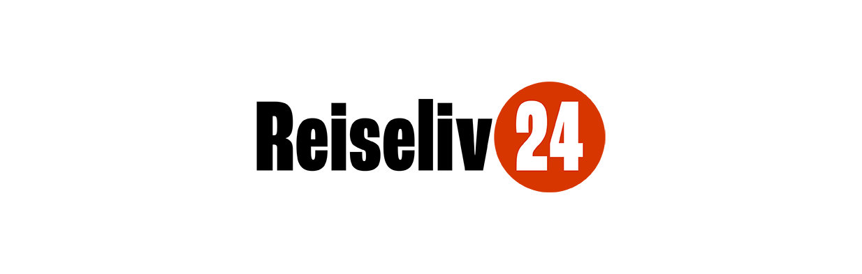 Logo for Reiseliv24.no med teksten Reiseliv 24 i hvitt på en rød sirkel.