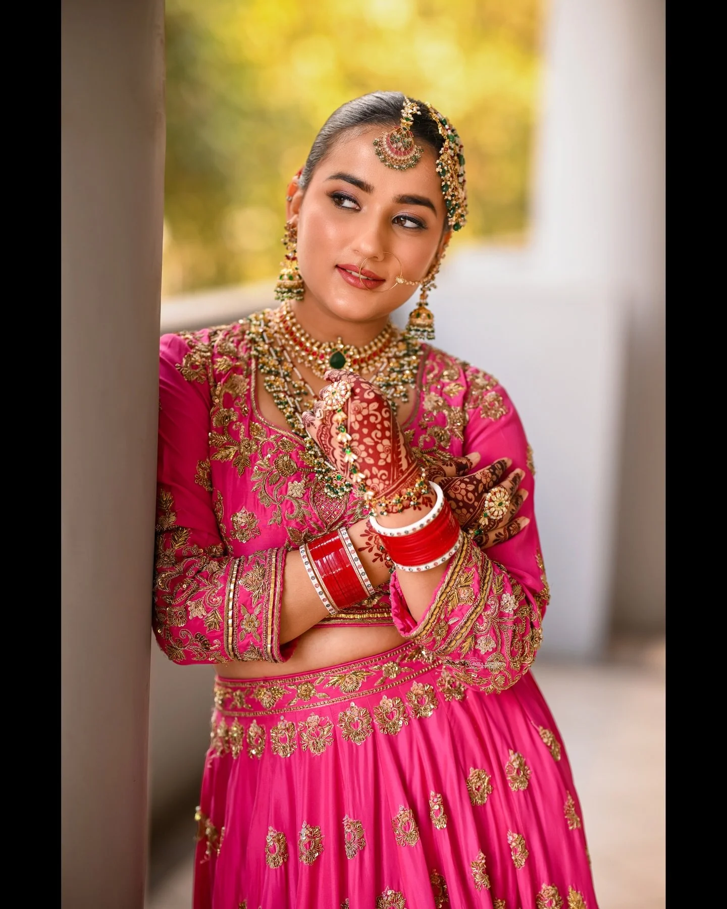Grace in every glance.
Royalty in every detail.
Art in every frame. ✨

Bridal portraits by @inzeacaptures 
Outfit by @saggiphull_by_tulika_heer 
Makeup by @akshitasoodartistry 
Hair by @_suman__goyal_ 
Jewellery by @regalselections 

If you want wedd