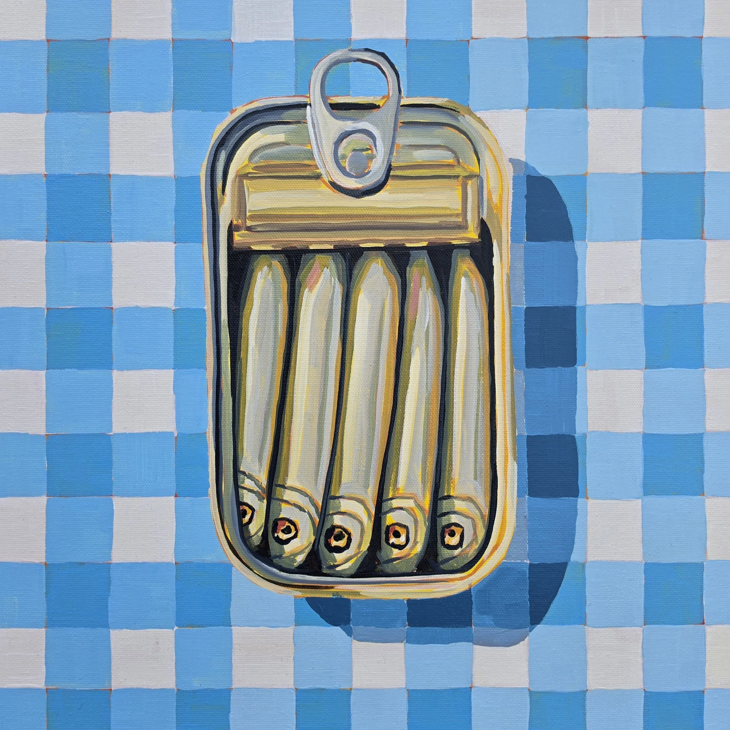 Sun & Sand — Sardines — Original Acrylic Painting, 16 × 16
