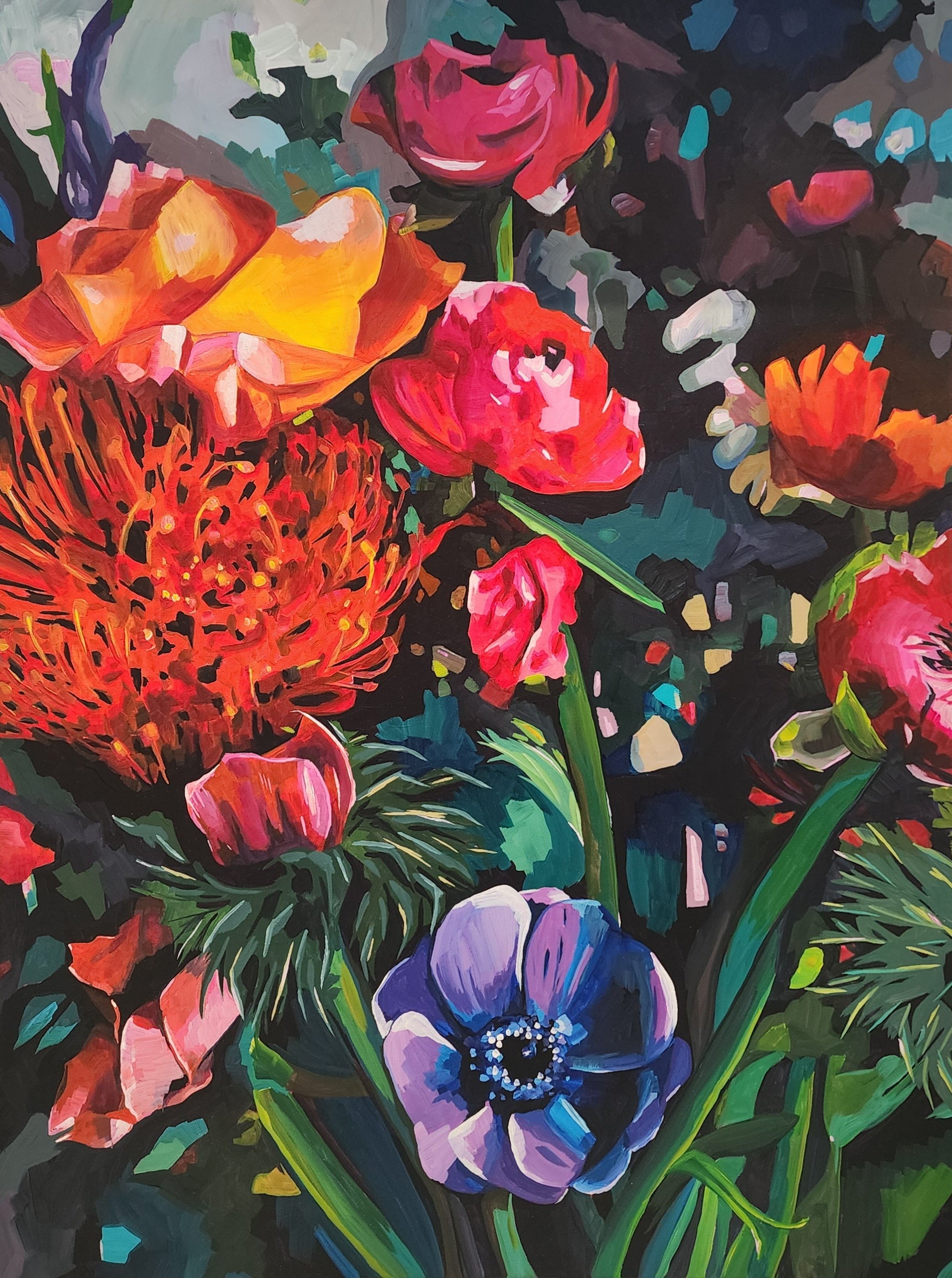 Colorful Floral Art Print — Modern botanical Wall Art — "Alice's Garden"