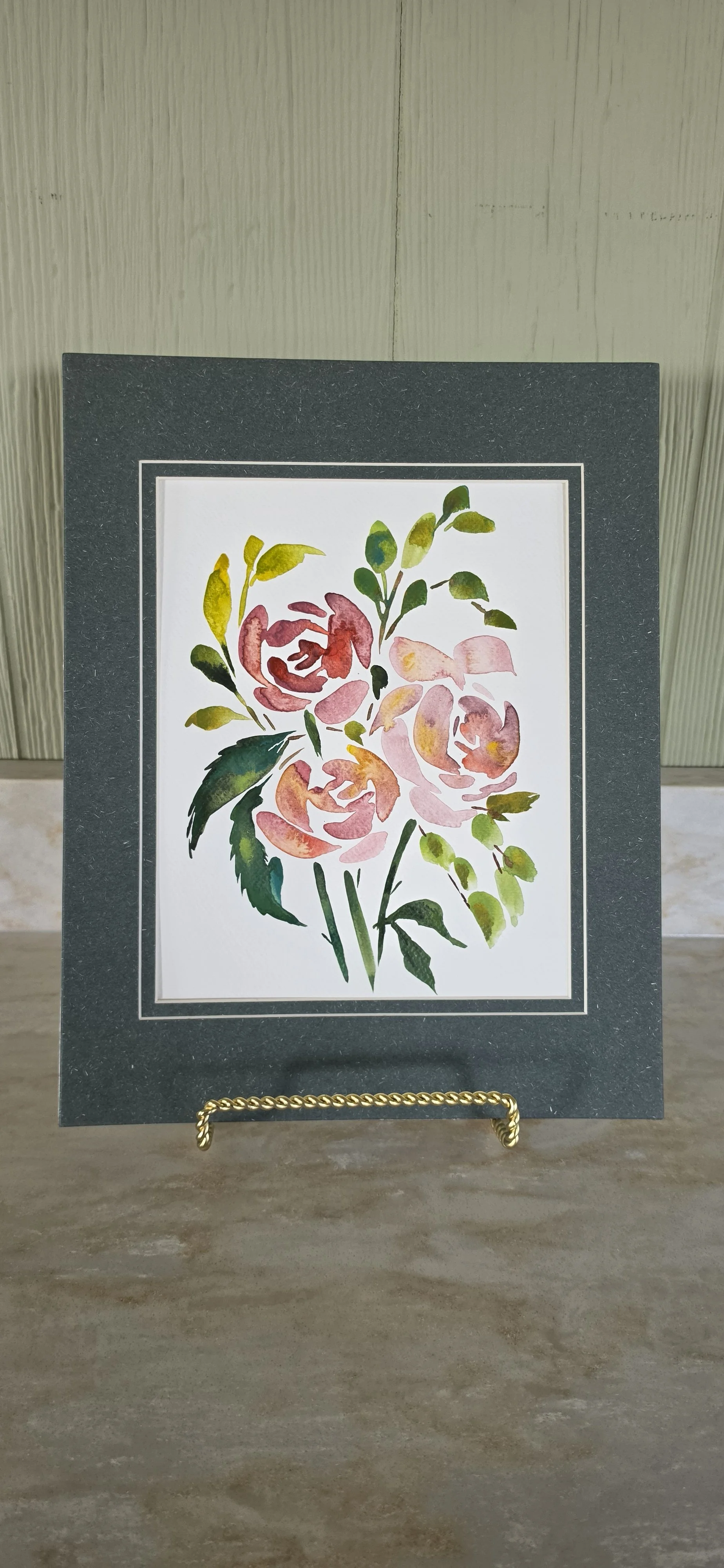 Blushing Garden — Original Watercolor Painting, 11 × 14 Matted