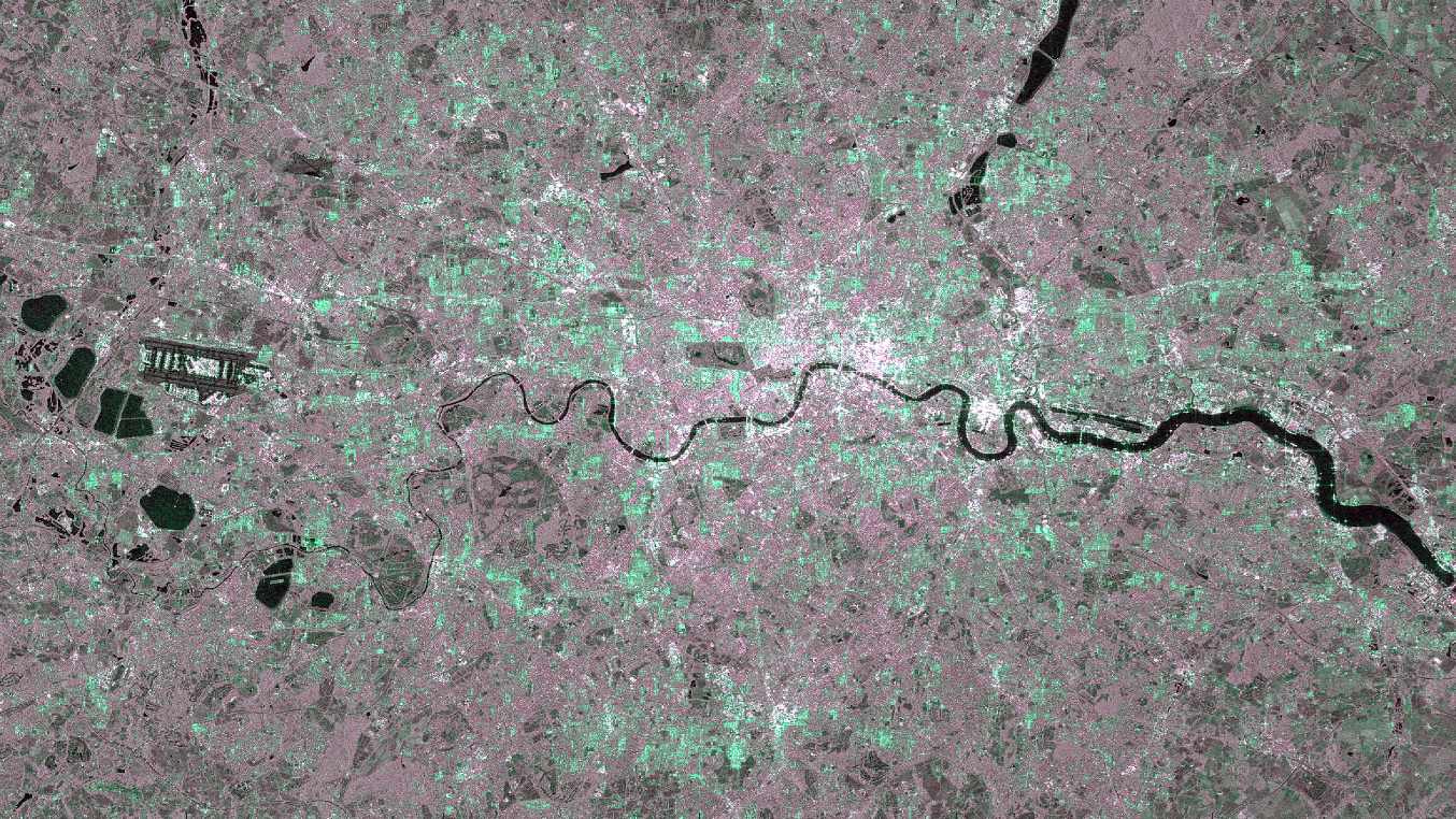 Sentinel-1 amplitude image for London, UK.