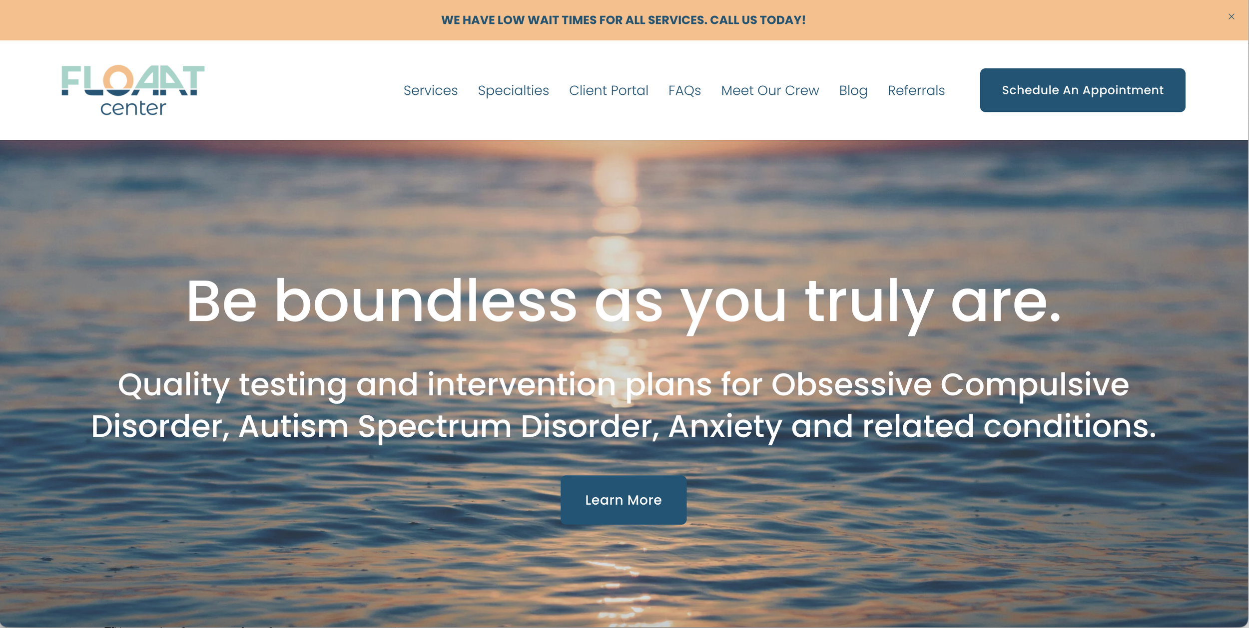 homepage for mental health center in Gainesville, Florida which specializes in OCD, ASD, Anxiety and other mental disorders