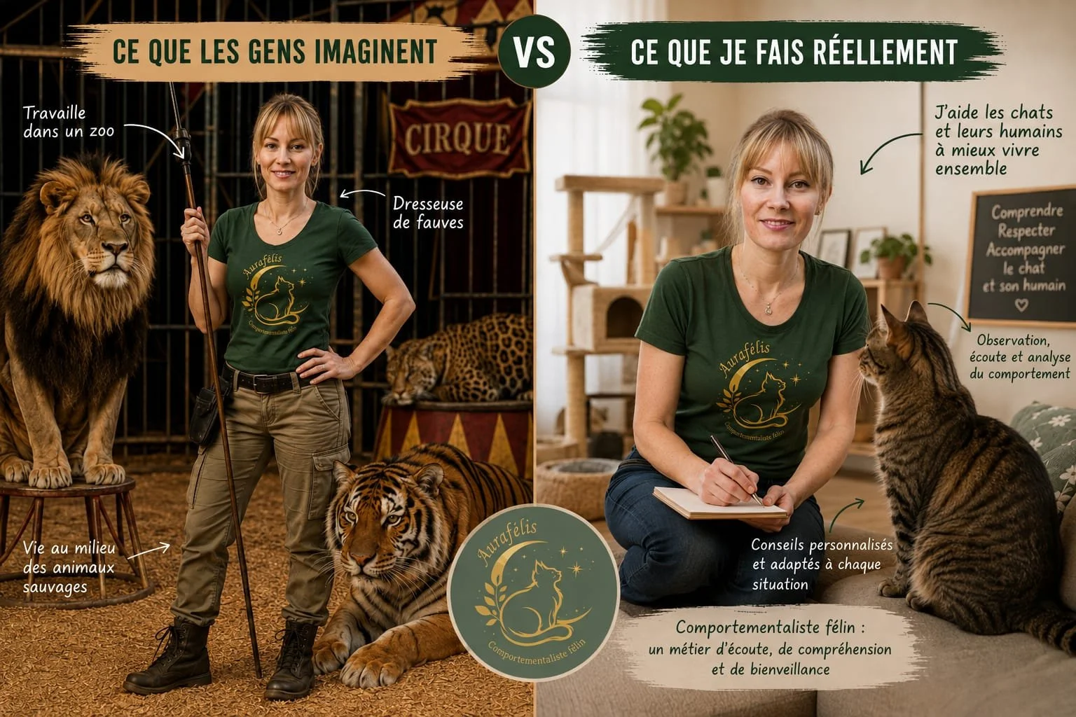 Tu travailles avec les fauves ?! 🐯