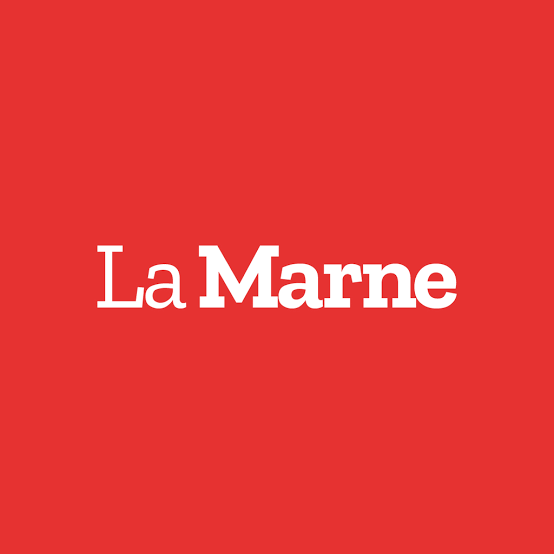 Logo rouge avec le texte blanc "La Marne".