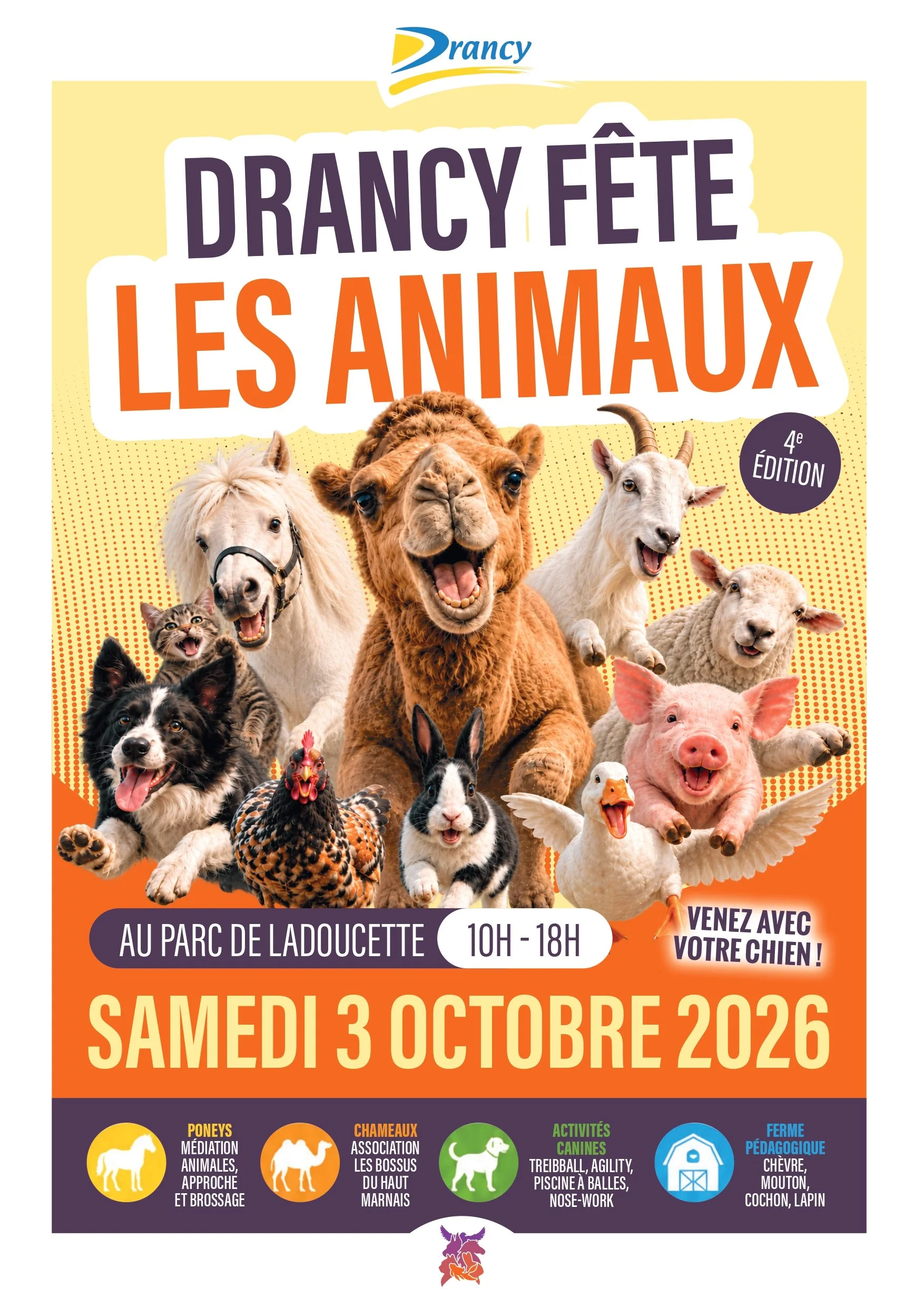Affiche du salon Drancy fête les Animaux le samedi 3 octobre 2026.