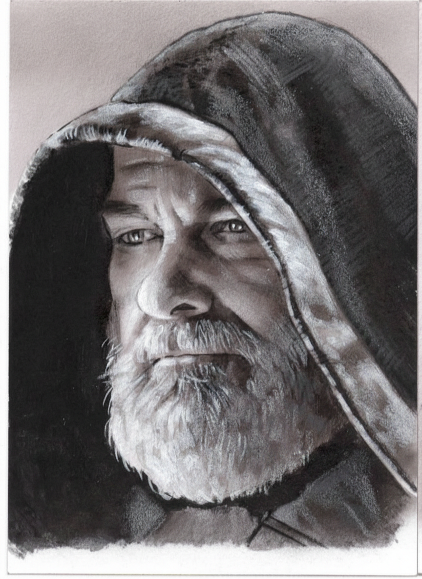 Personal Sketch Card Black and White Painted