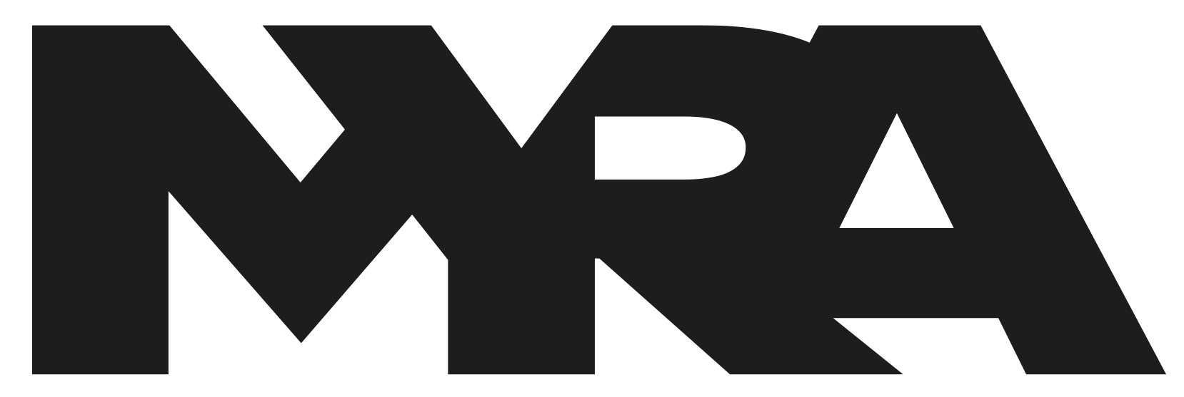 Schwarz-weiße Grafik mit großen, abstrakten, miteinander verbundenen Buchstaben in einem modernen Grafikdesign.