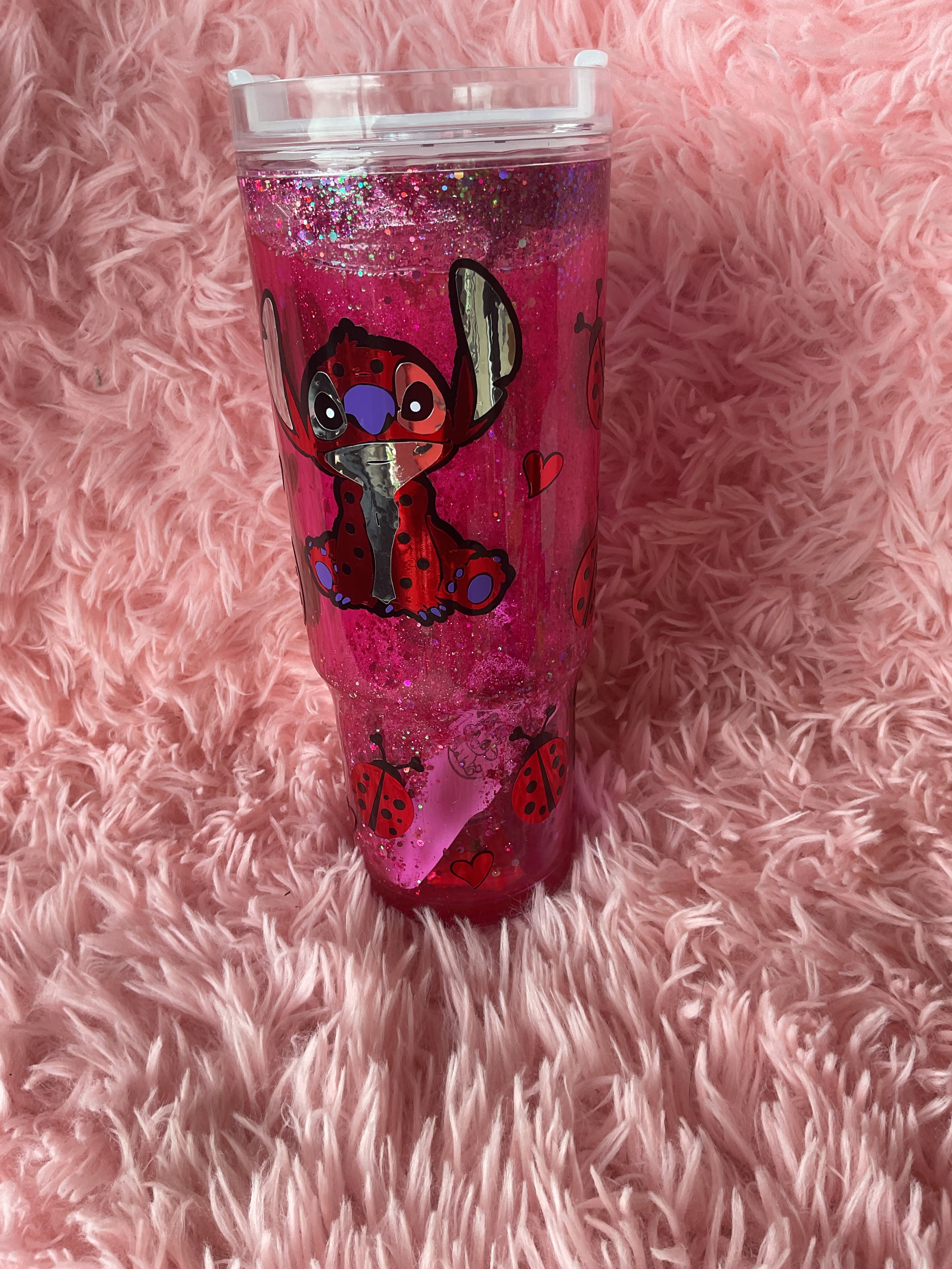 Custom Red Alien Snow Globe Tumbler 40 oz! 🐞
