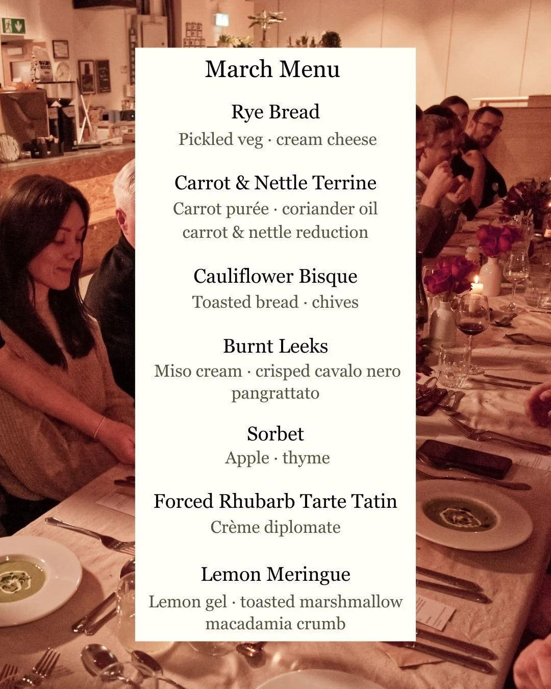 Join us on the 21st March for another supper club at @bloomingskullcoffee in @make.cic 

A seasonal, plant based menu shaped by what&rsquo;s growing, what&rsquo;s good, and what feels right for this moment.

Seats are limited and shared around one lo