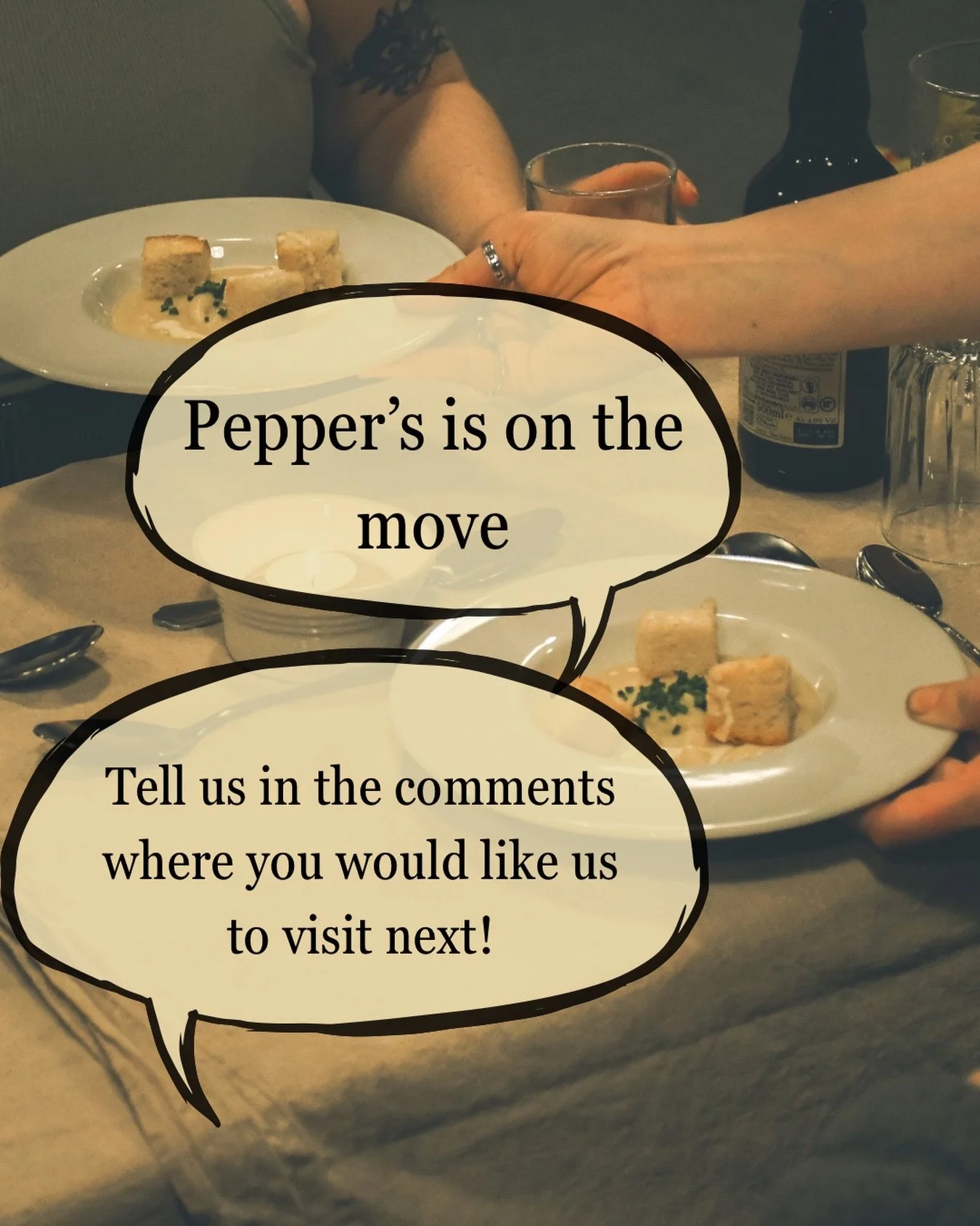 After almost 2 years in and around Liverpool, we have decided it might be time for a change. So we&rsquo;re asking you where you would like to see us put on a supper club! Tell us your city, tag your fave venues, or send us a DM. 

TIA

Don&rsquo;t w