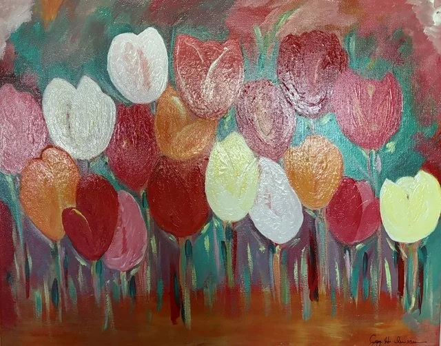 85F- Multi Colored Tulips