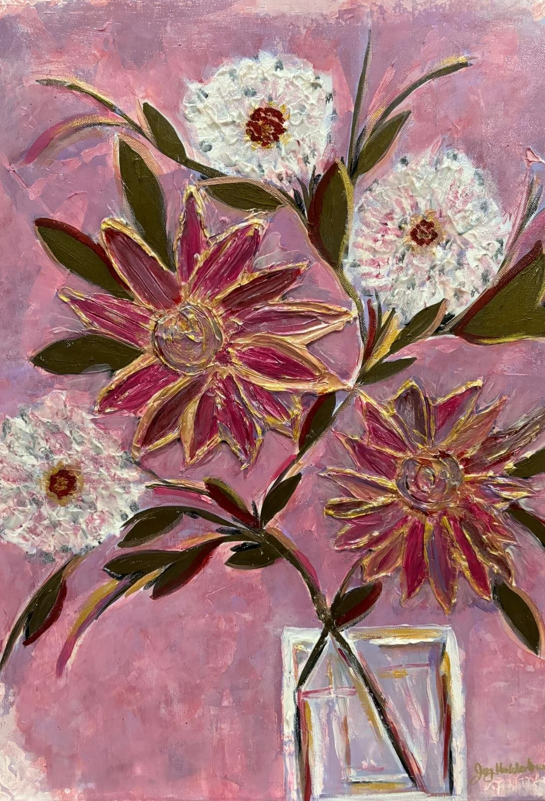 47F- Metallic Flowers