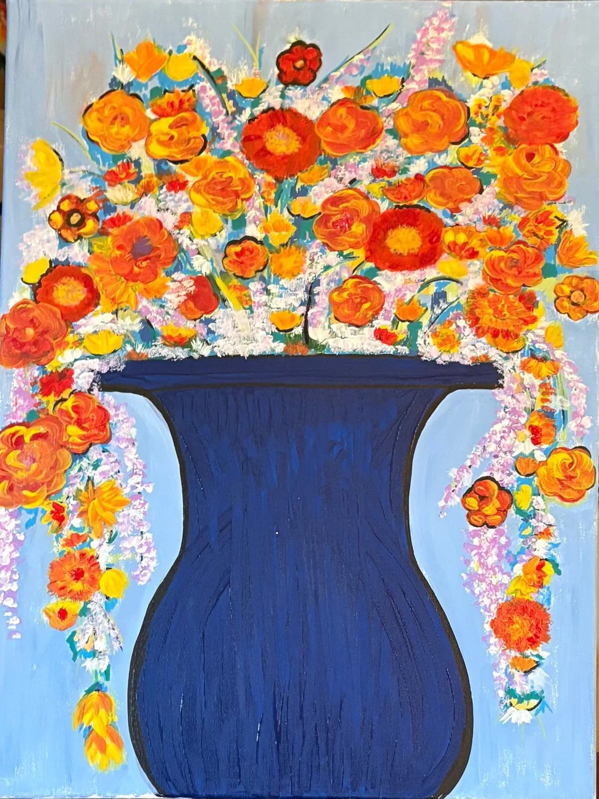 36F- Blue-Orange Vase