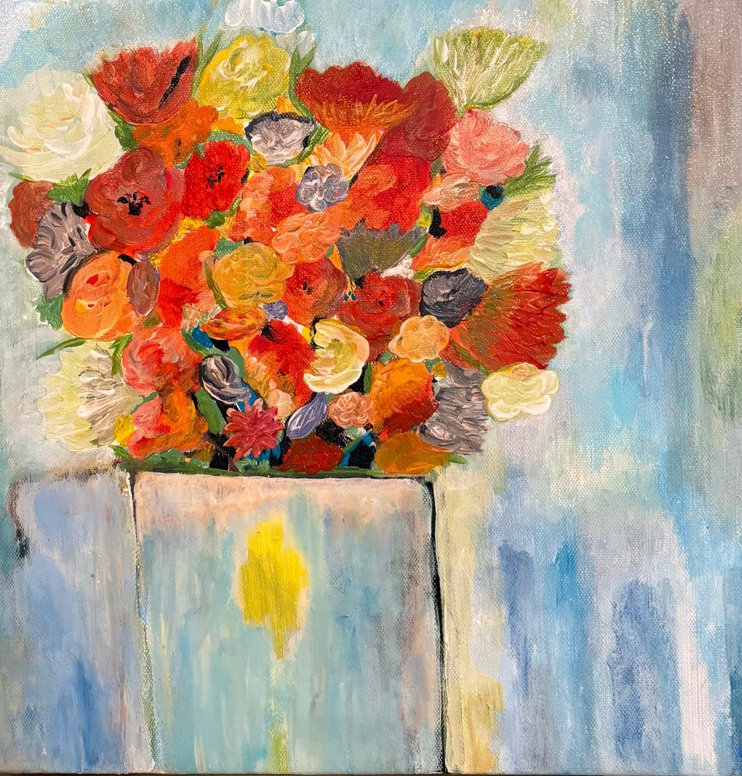 12F- Blue Vase Bouquet