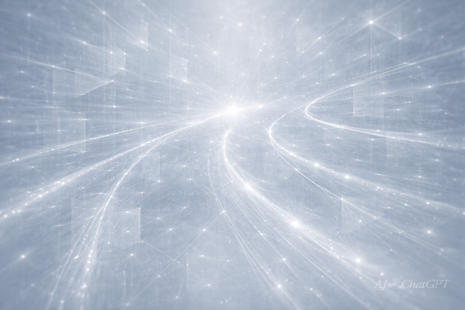 Abstract image suggesting paths through structured space