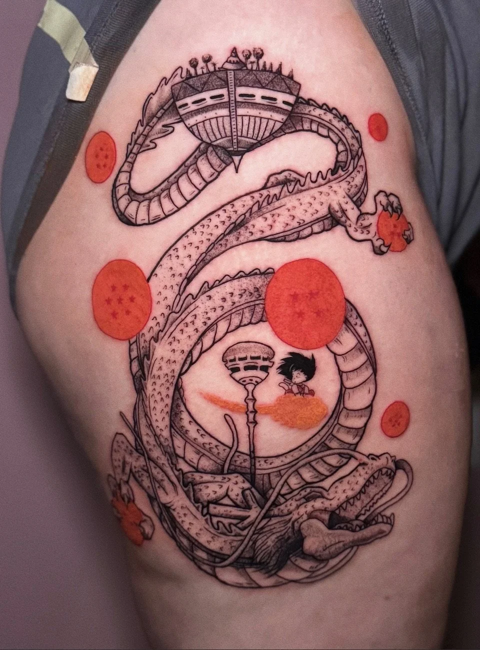 Anime dragon tattoo inspired by manga style by InkArt tattoo studio Miami.JPG