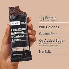 Nutrition facts label and ingredients for a snack bar called 'The B. E. S. T. Bar,' including 12 grams of protein, 200 calories, gluten-free, 0 grams of added sugar, and no B.S.