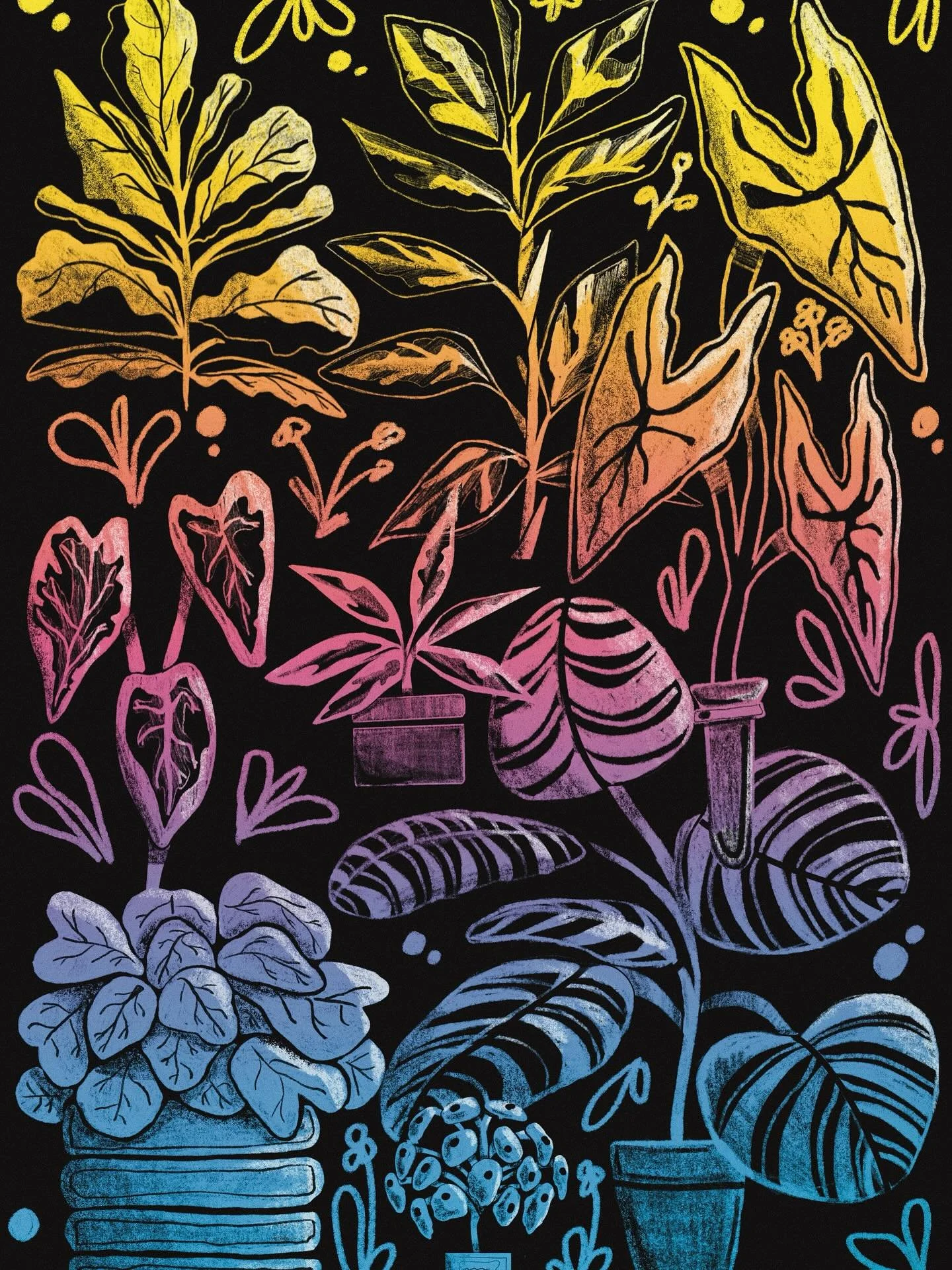 CMYK Zine Week 2 - Botanical 

For this piece, I wanted to play around with creating an effect similar to the rainbow etchings I would make when I was younger. 

#illustration #cmyk #zine #smallpress #illustrationcollaboration #creativeproject #etchi