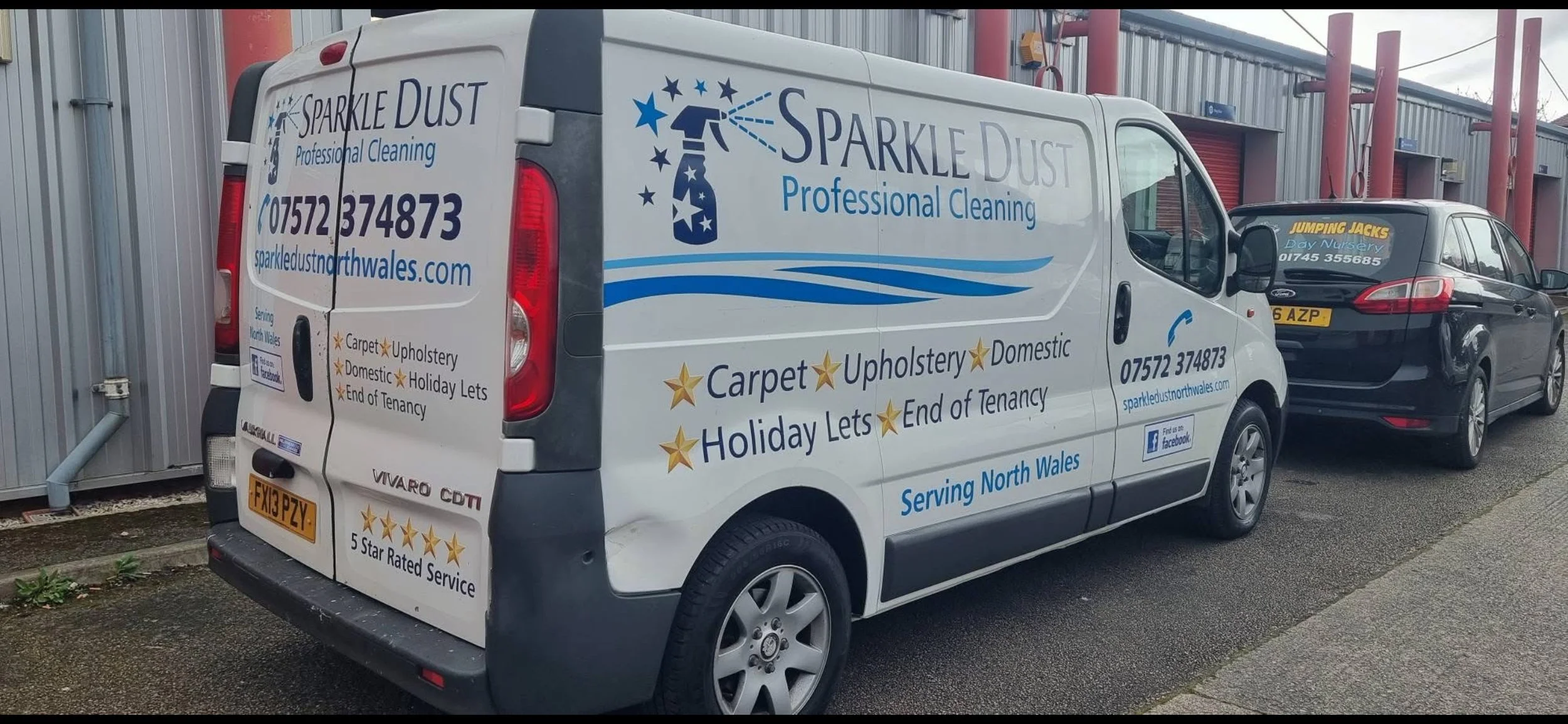 carpet cleaning van parked up in flint