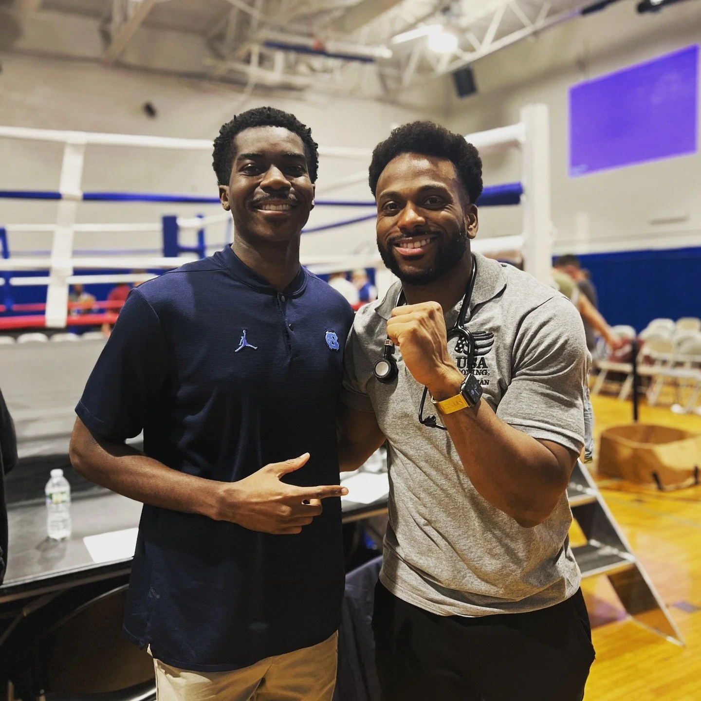 Boxing At The Club Event '25. Special thanks to @4thfamily's STEM+M mentee @chris.tofade for assisting me throughout the day with our bouts. Congrats on your acceptance to @howard1867's medical school. Keep going King! 🫡💯🩺#ringsidephysician #STEMM