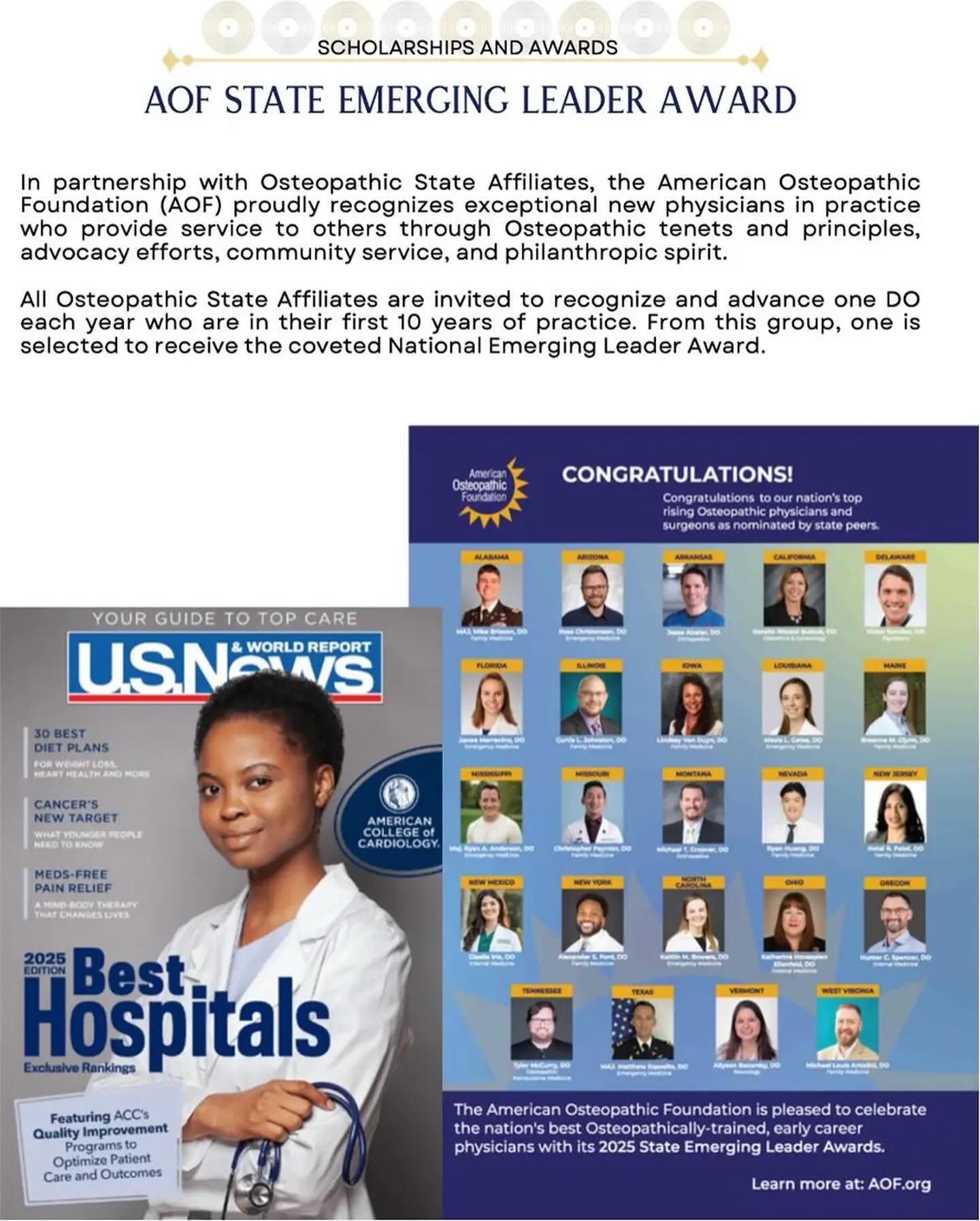 I would like to thank all of my family, friends, mentors, patients, and community members for their ongoing support. I am honored to have been recognized by the @aofdogood as the recipient of the 2025 Emerging Leader Award for the state of New York. 