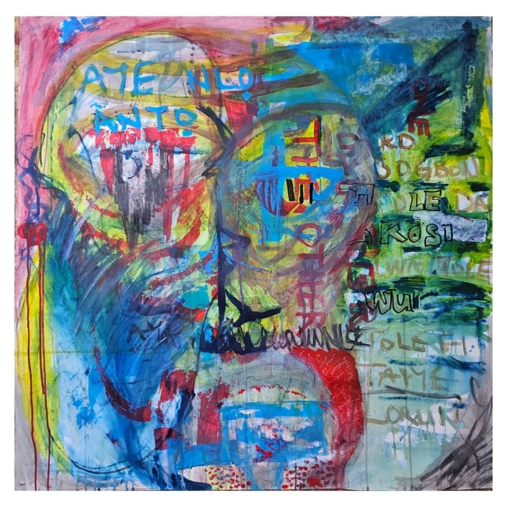 Aye nlo, Anto, 2026. Acrylic on Paper - 100 x 100cm