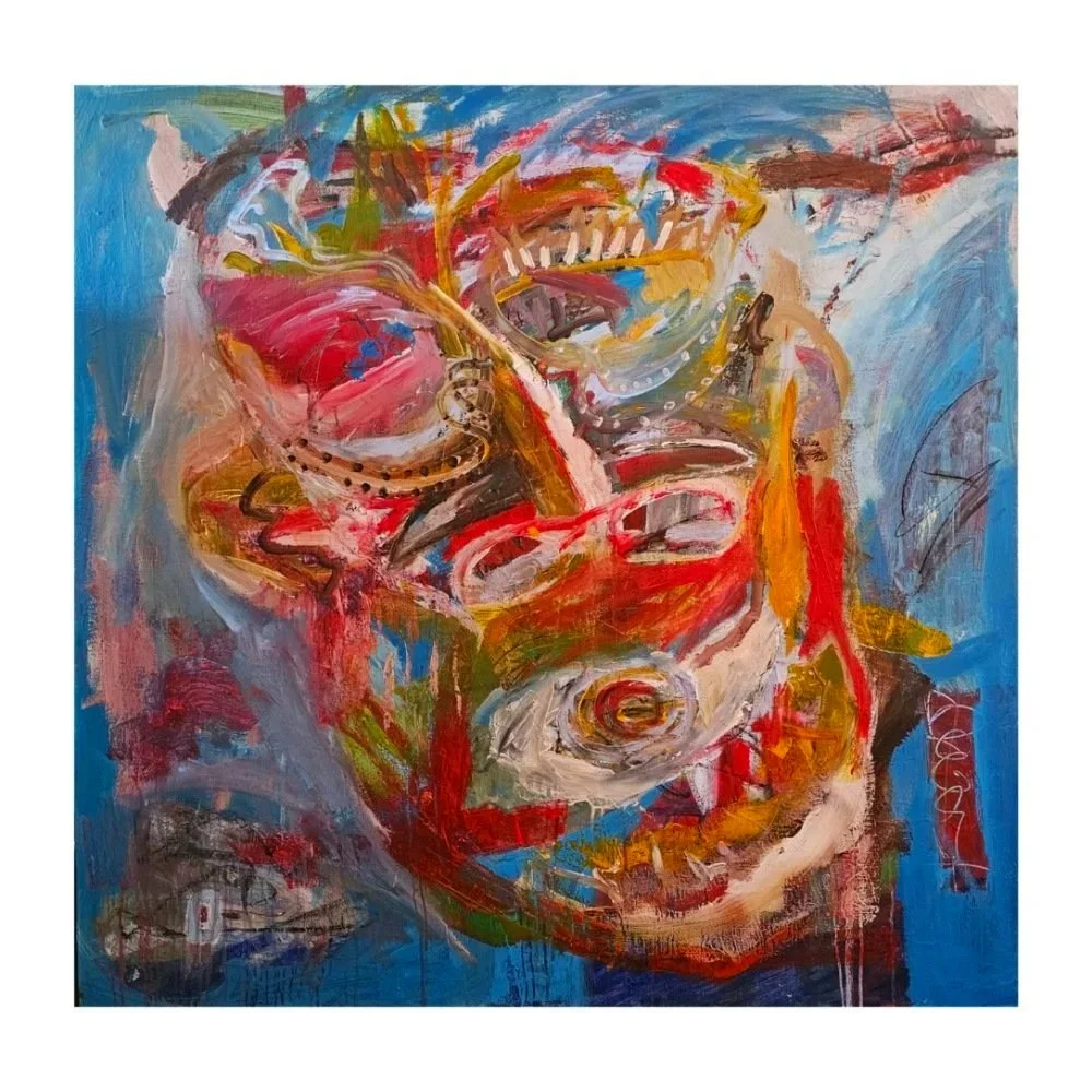 Zoomed In, 2026. Acrylic on canvas. 123 x 123 cm