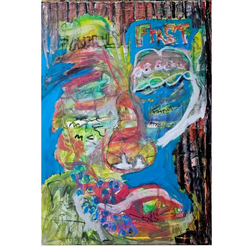 Family First, 2026. Acrylic on canvas. 70 x 50 cm