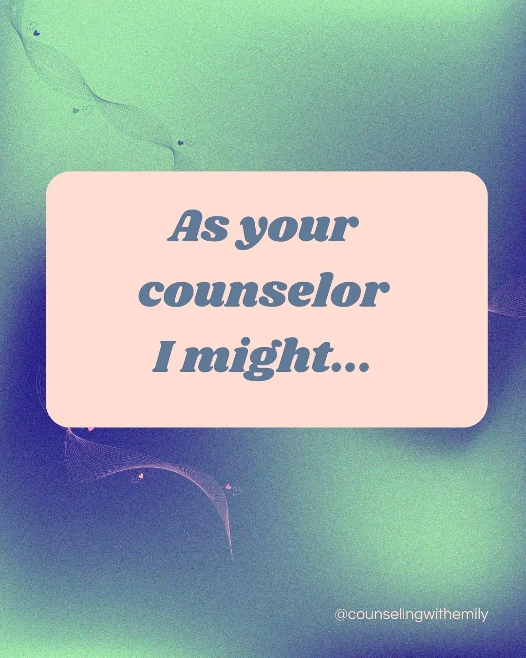 What's it like talking to a counselor?
We're all different, of course, but first and foremost we are human, and we'll behave as such. Empathy is generally one of our strengths, and that means feeling things.

Here are some things you might notice in 