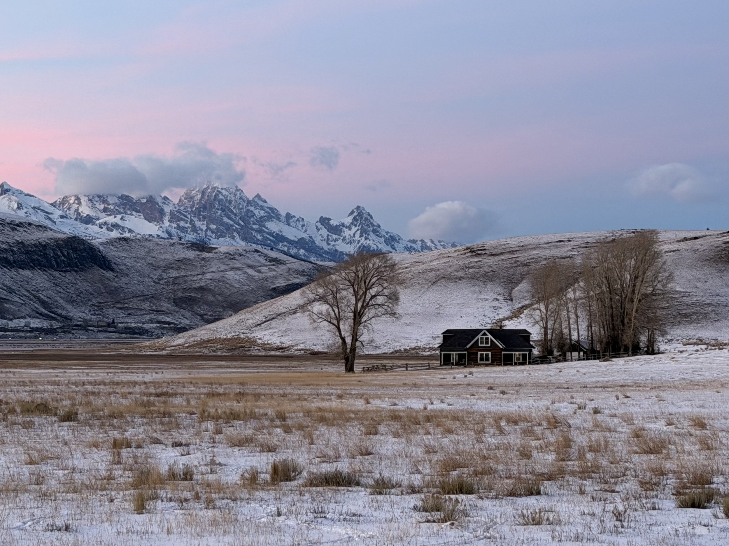 A home in Jackson Hole, Wyoming near the Elf Refuge with a view of the Teton mountain range.