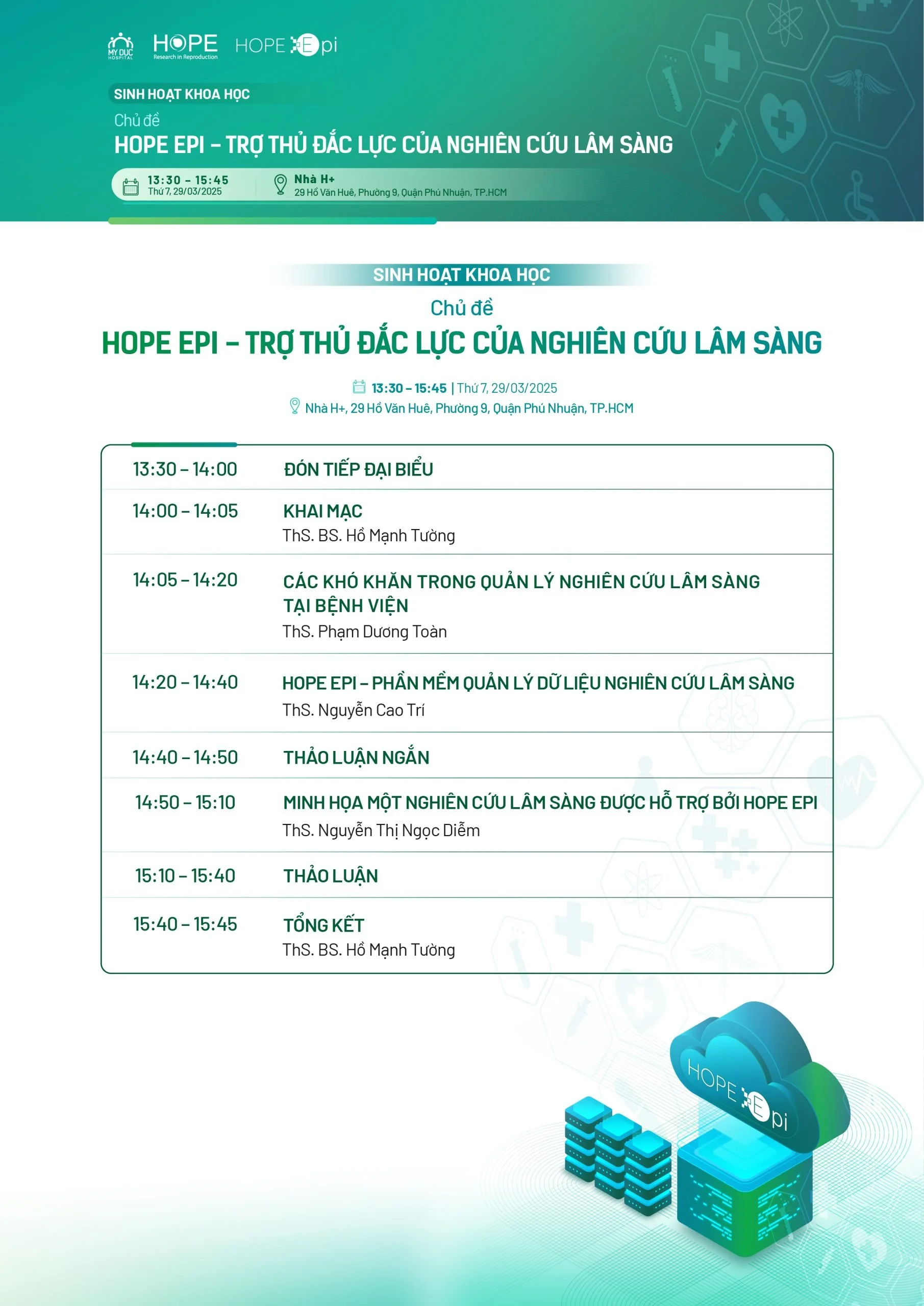 SCIENTIFIC MEETING: 'HOPE EPI – A POWERFUL ASSISTANT FOR CLINICAL RESEARCH'