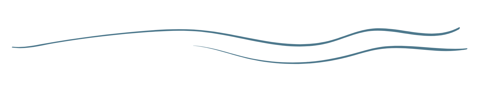 Three blue wavy lines on a transparent background.