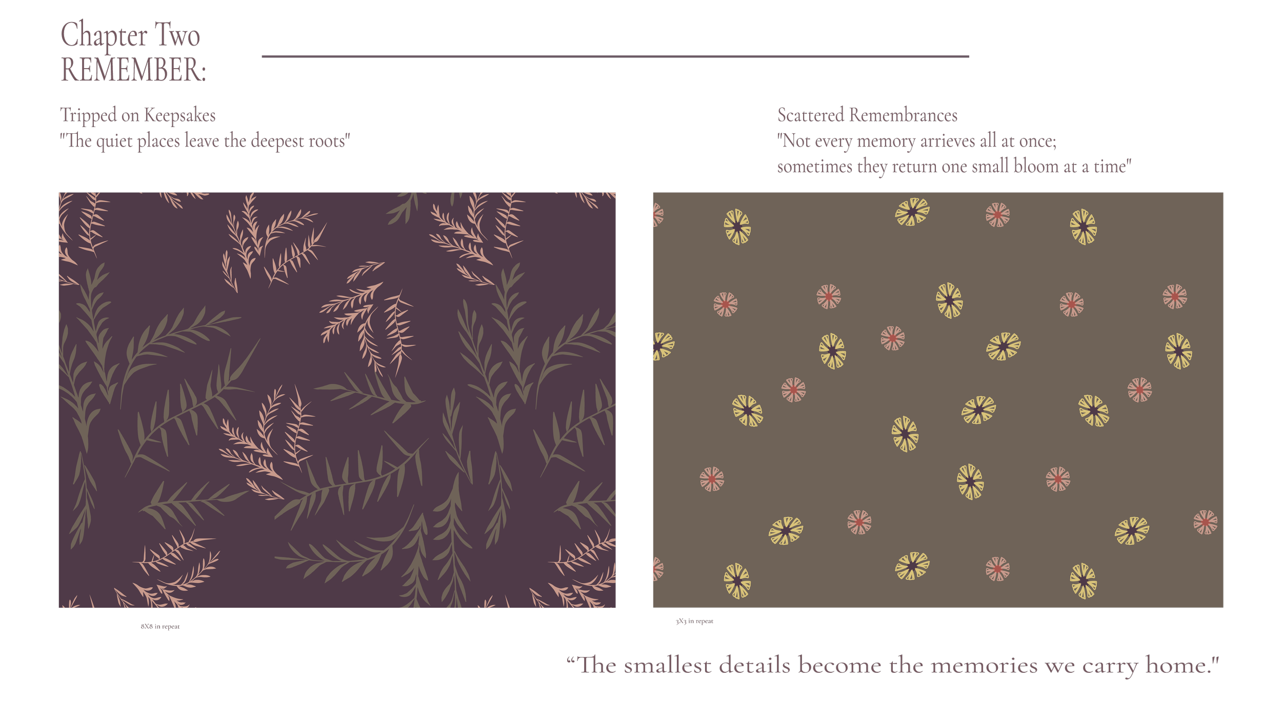 “Nature’s Margins surface pattern design panel three — original botanical illustration by Driftzen Studio, hand-drawn nature-inspired artwork for fabric, wallpaper, and lifestyle products”