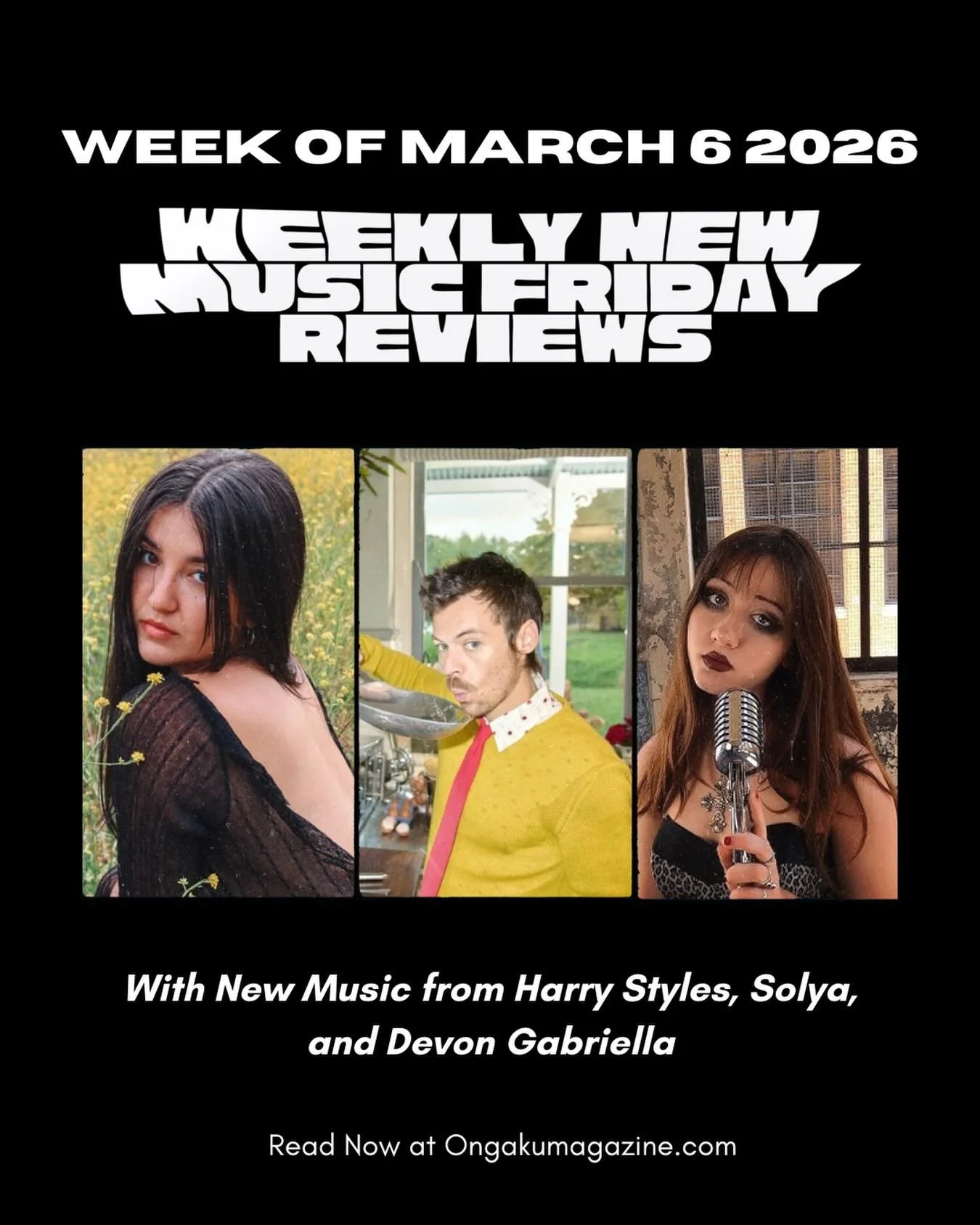 New this week (March 6, 2026) comes music from @harrystyles @solyamusic and @devongabriellaa check it all out in the link below to see their ratings and more #newmusicfridays ratings!! #music #musicjournalism