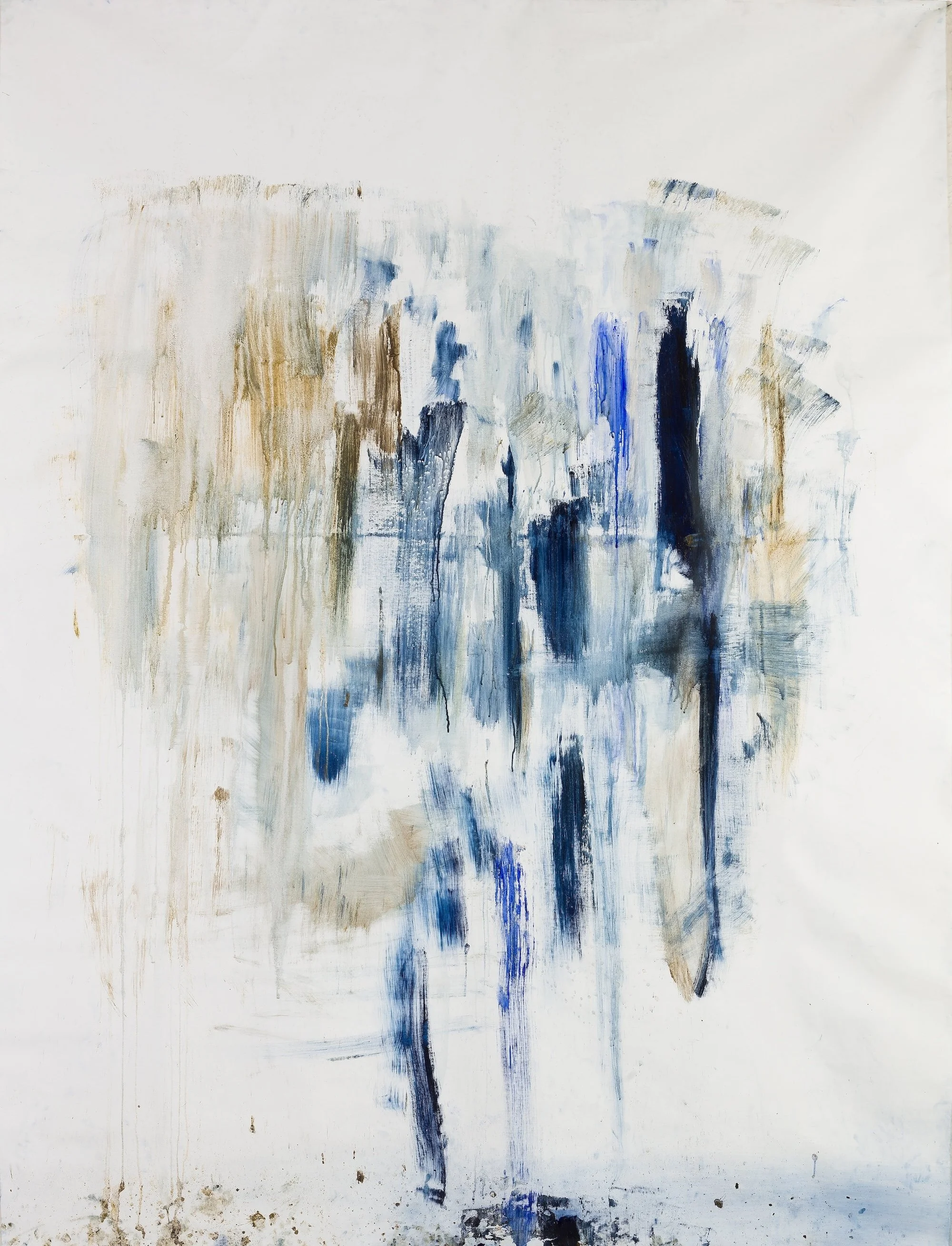 OPEN TO KNOW ?, 2018 - pigments, gold and bronze powder on canvas,  cm 260x200