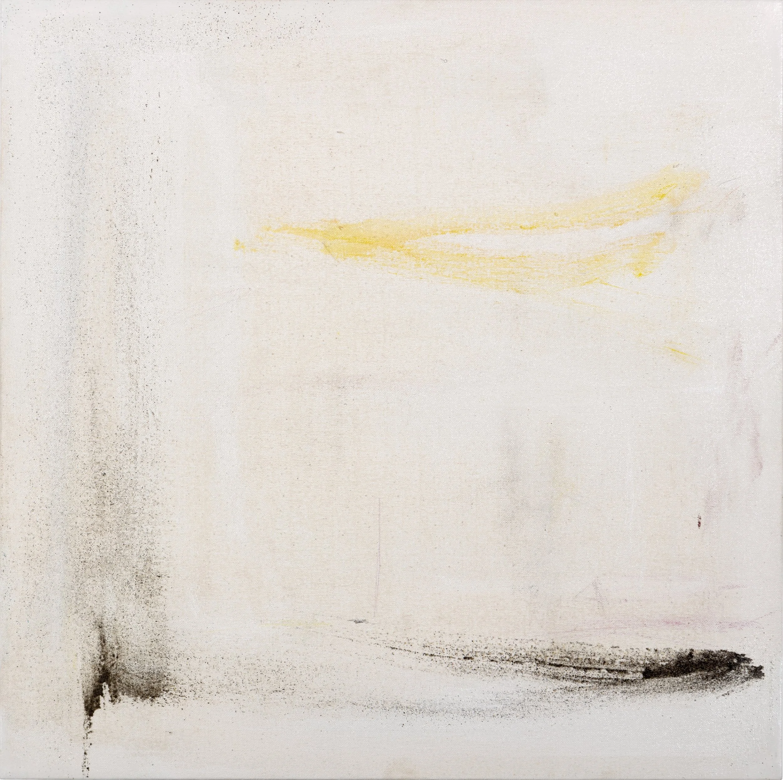 FINESTRA SU UNO SPAZIO 5, 2022 – pigments, oil, volcanic sand and oil pastel on canvas, cm 51x51, private collection