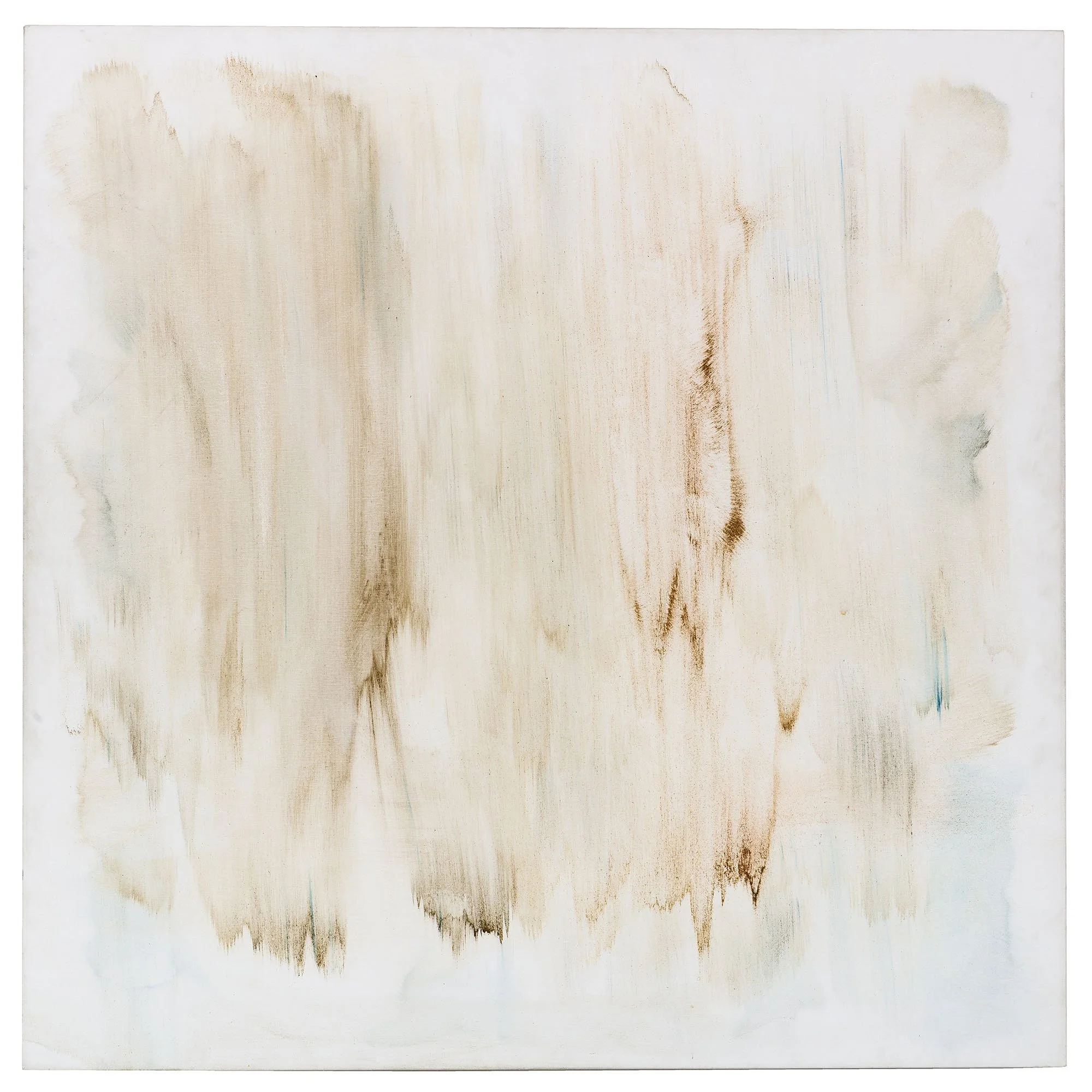 Nuvola bianca, 2017 – pigments, sand and red wood dust on canvas, cm 110×110