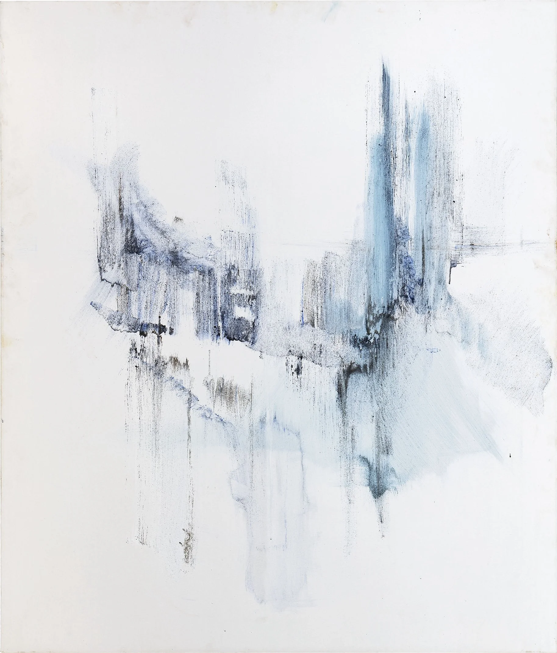 BLUE QUANTUM, 2021 –pigments and volcanic sand on canvas, cm 130x110, private collection